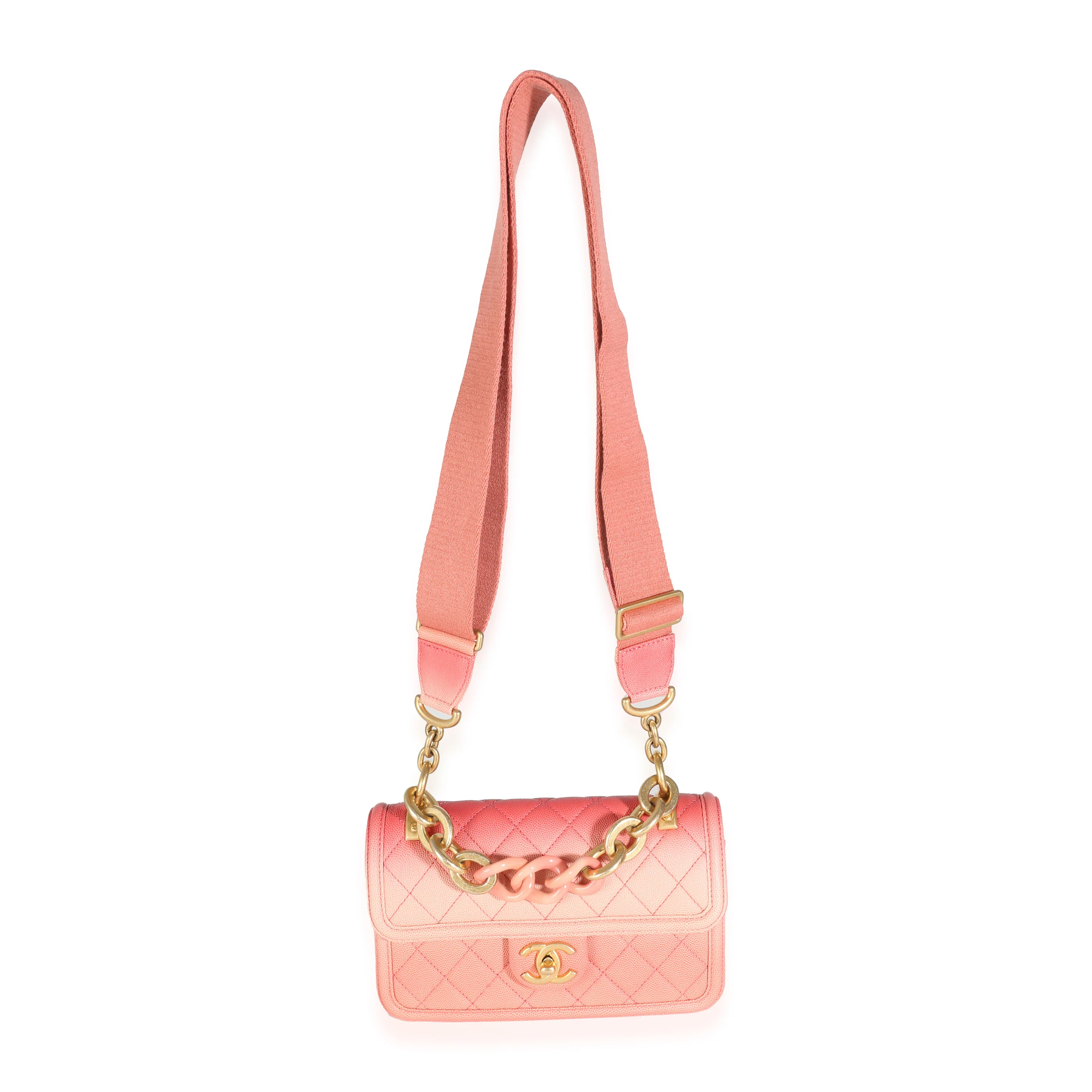 Coral Ombre Quilted Caviar Small Sunset By The Sea Flap Handbag - Image 8