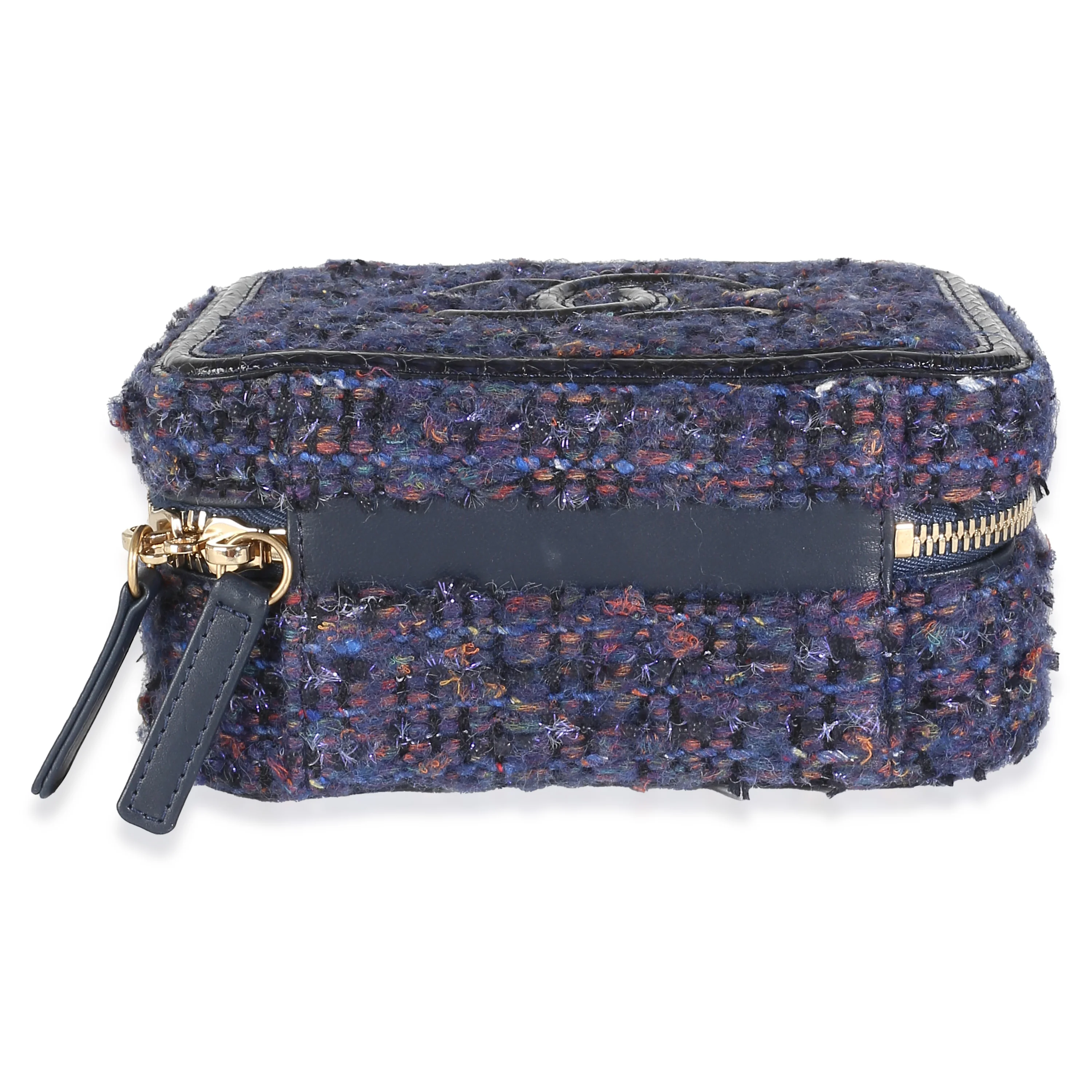Navy Tweed Python Small CC Filigree Vanity Case - Image 6