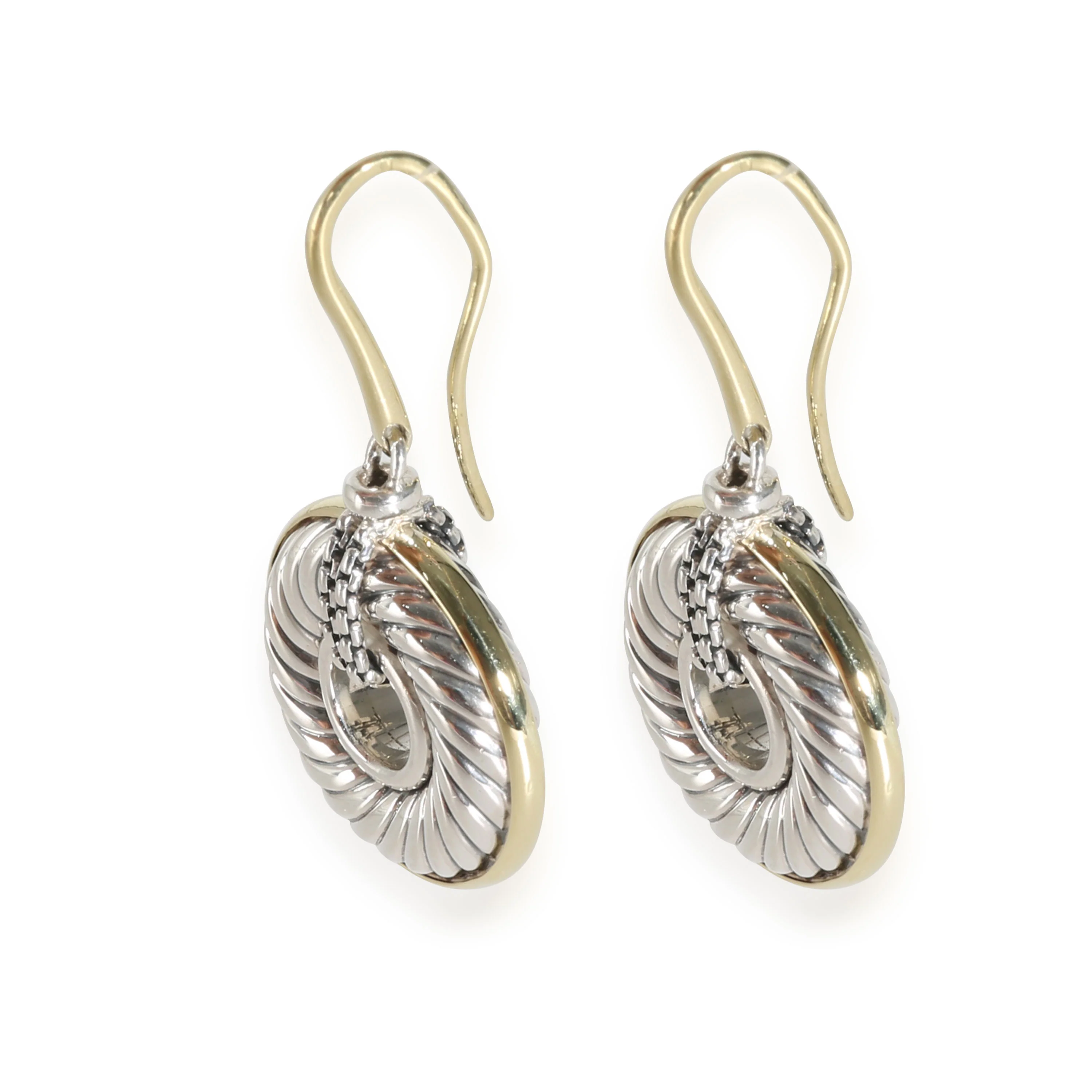 Sculpted Disc Earring in 18K Yellow Gold & Sterling Silver - Image 2
