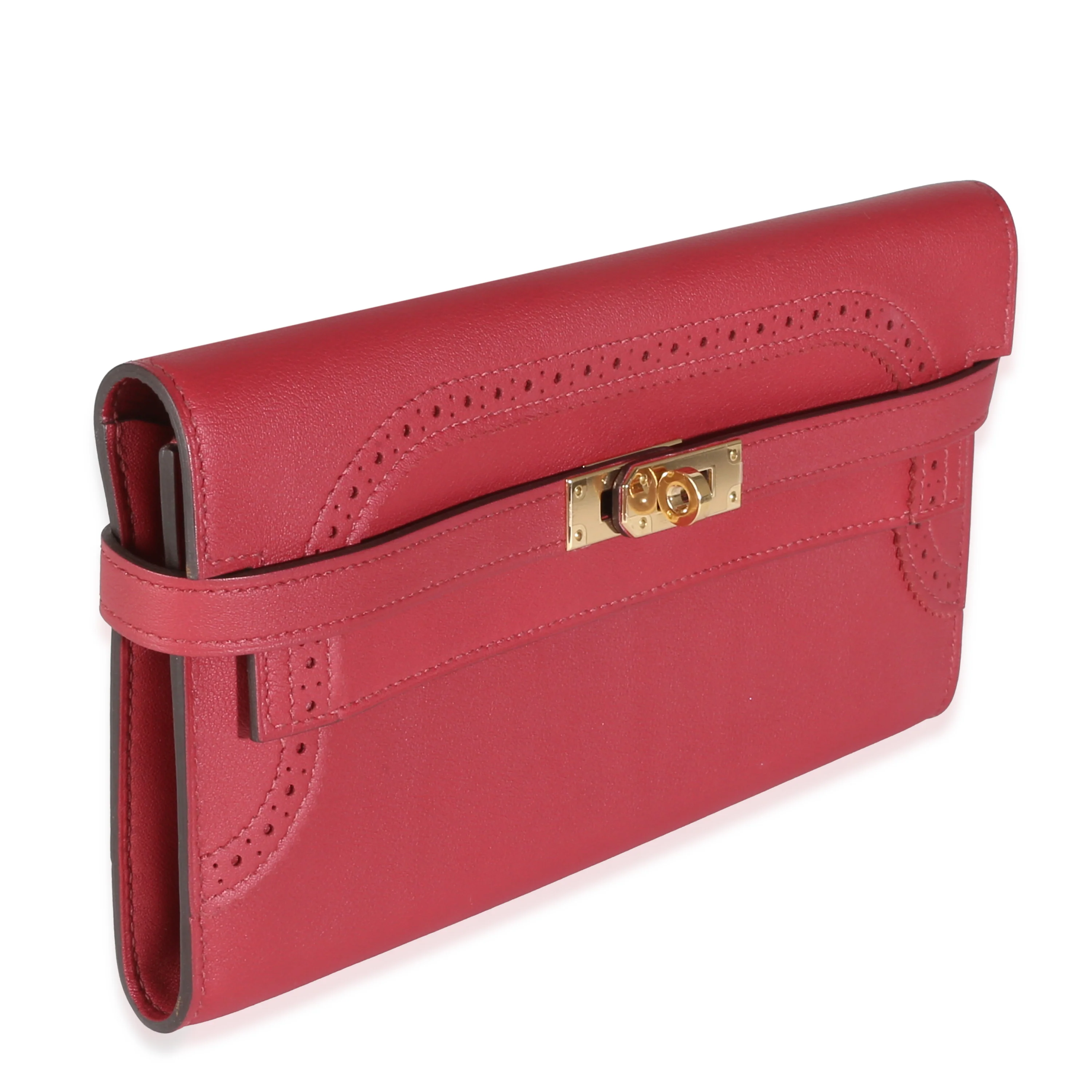 Rouge Grenat Swift Ghillies Kelly Longue Wallet GHW - Image 3