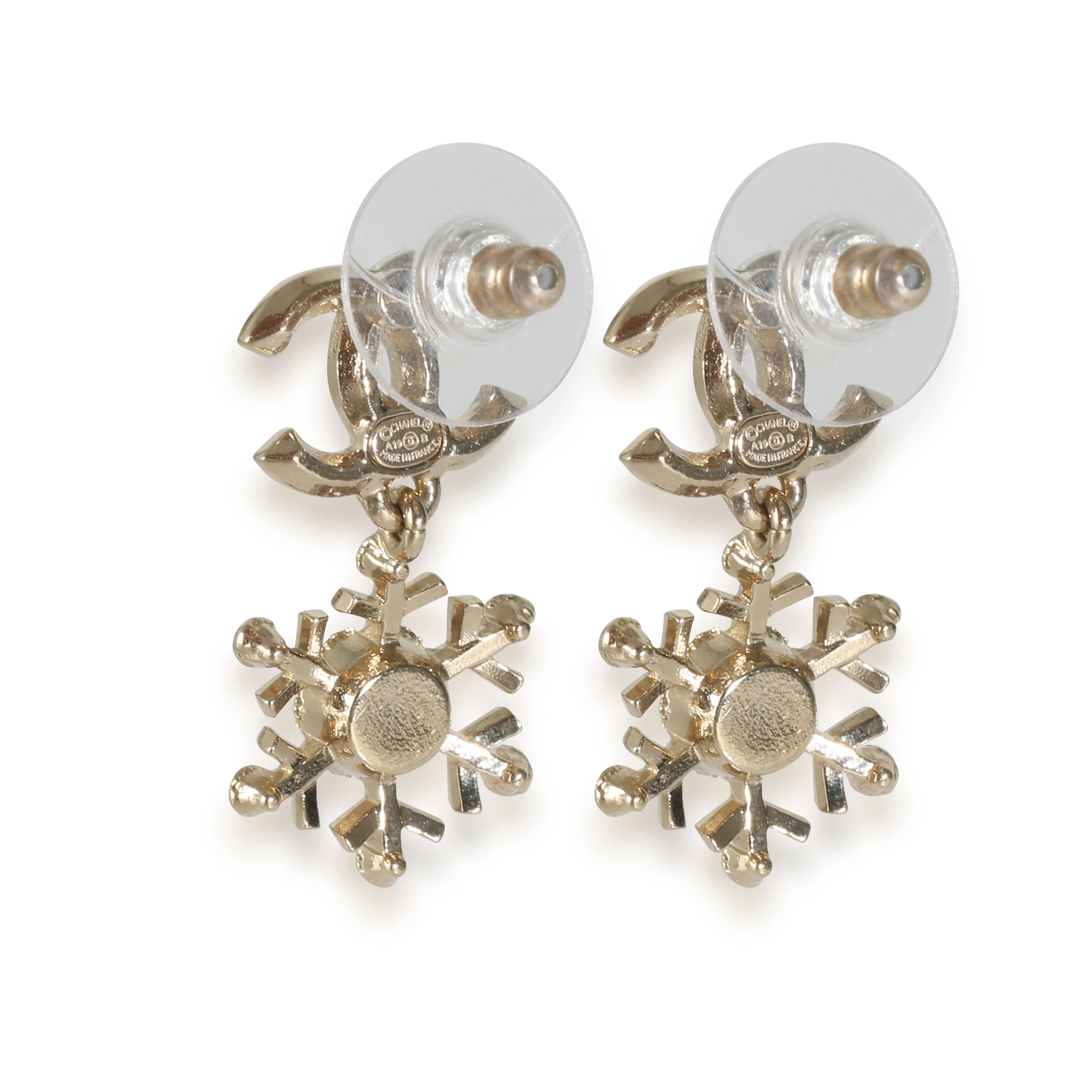 2019 Crystal Snowflake CC Drop Gold Plated Earring - Image 3