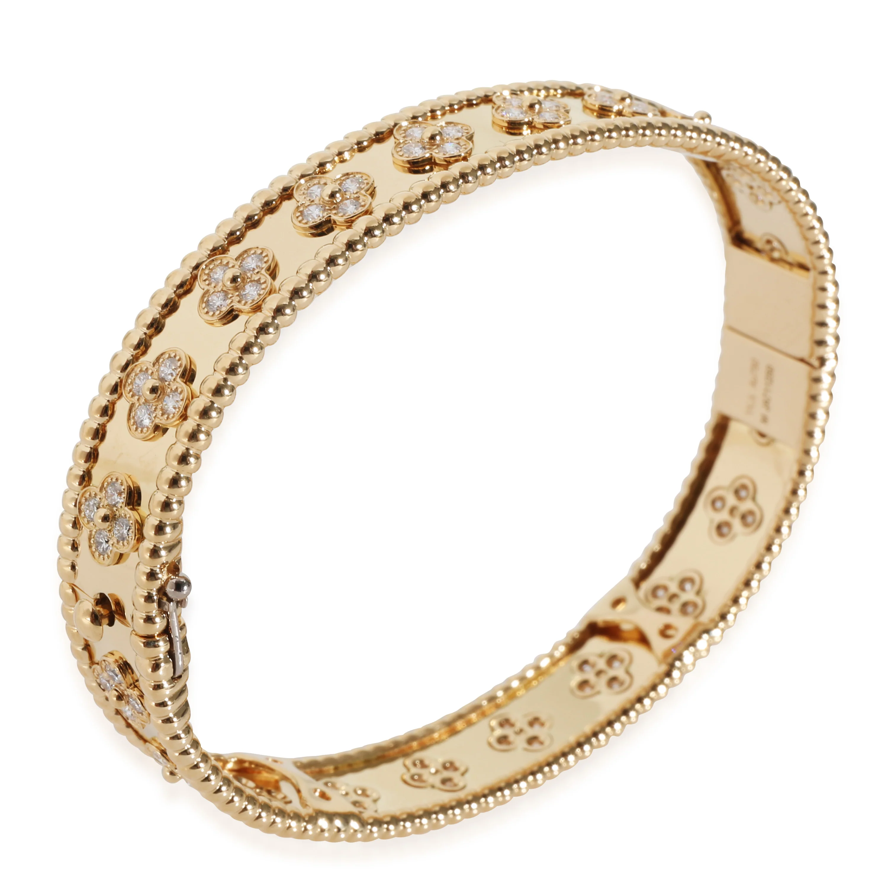 Perlee Clovers Bracelet in 18K Yellow Gold 1.78 Ctw - Image 3