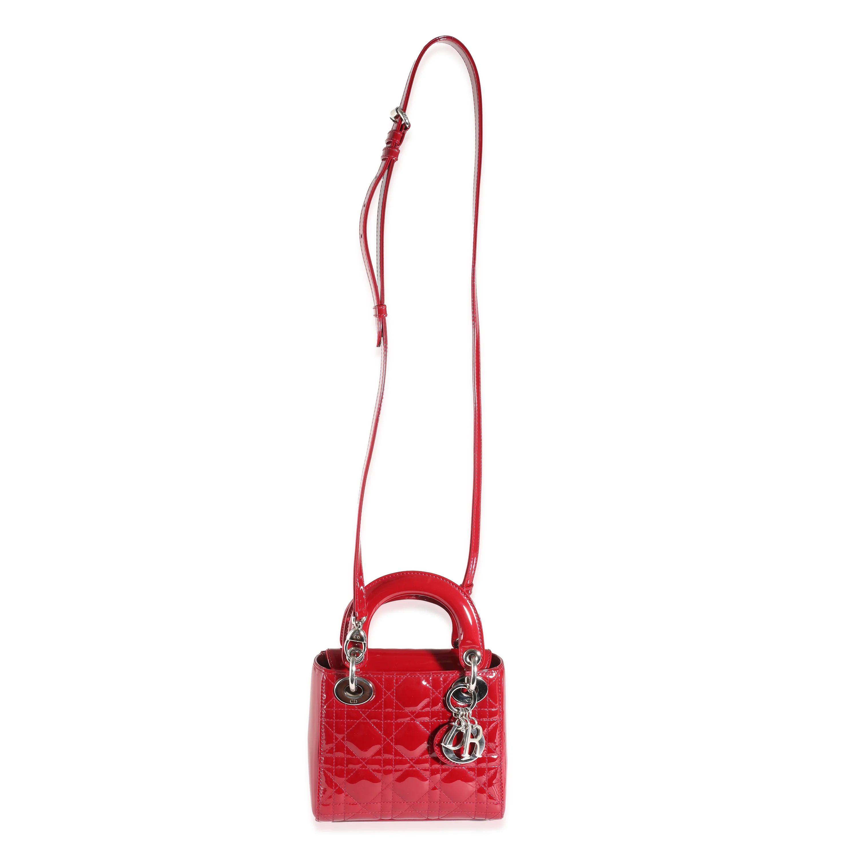 Red Patent Cannage Mini Lady Dior - Image 8