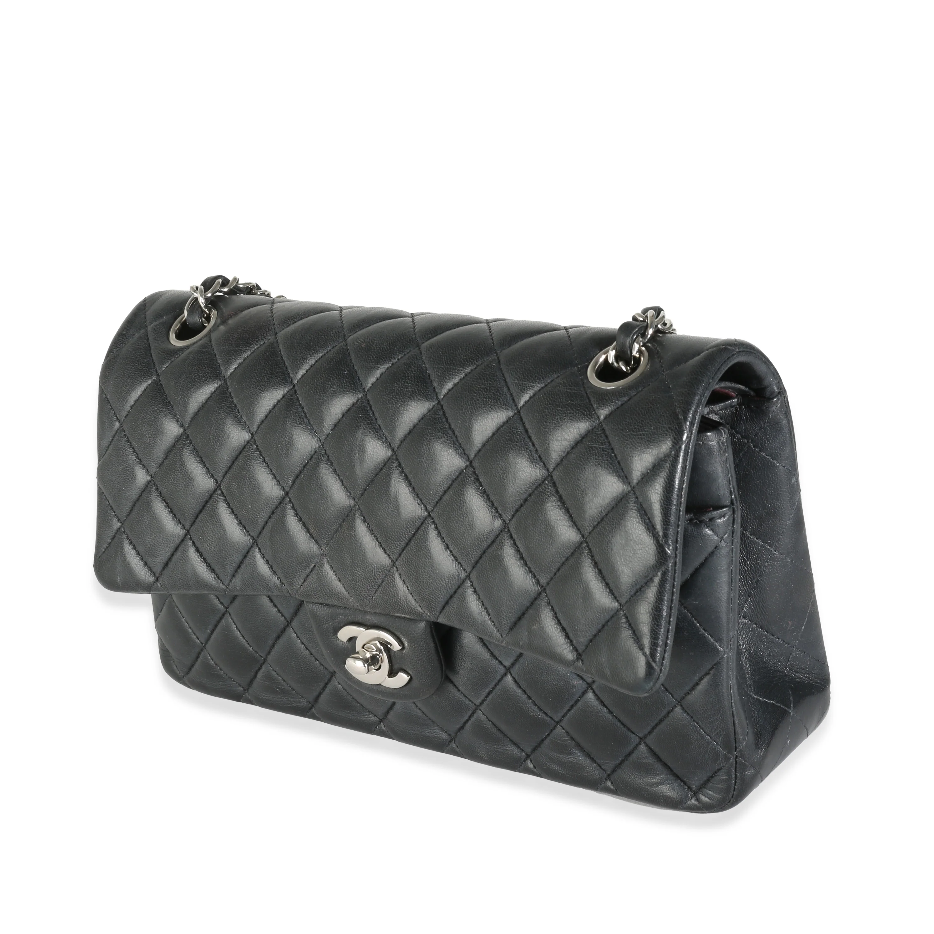 Black Quilted Lambskin Medium Classic Double Flap Bag - Image 2