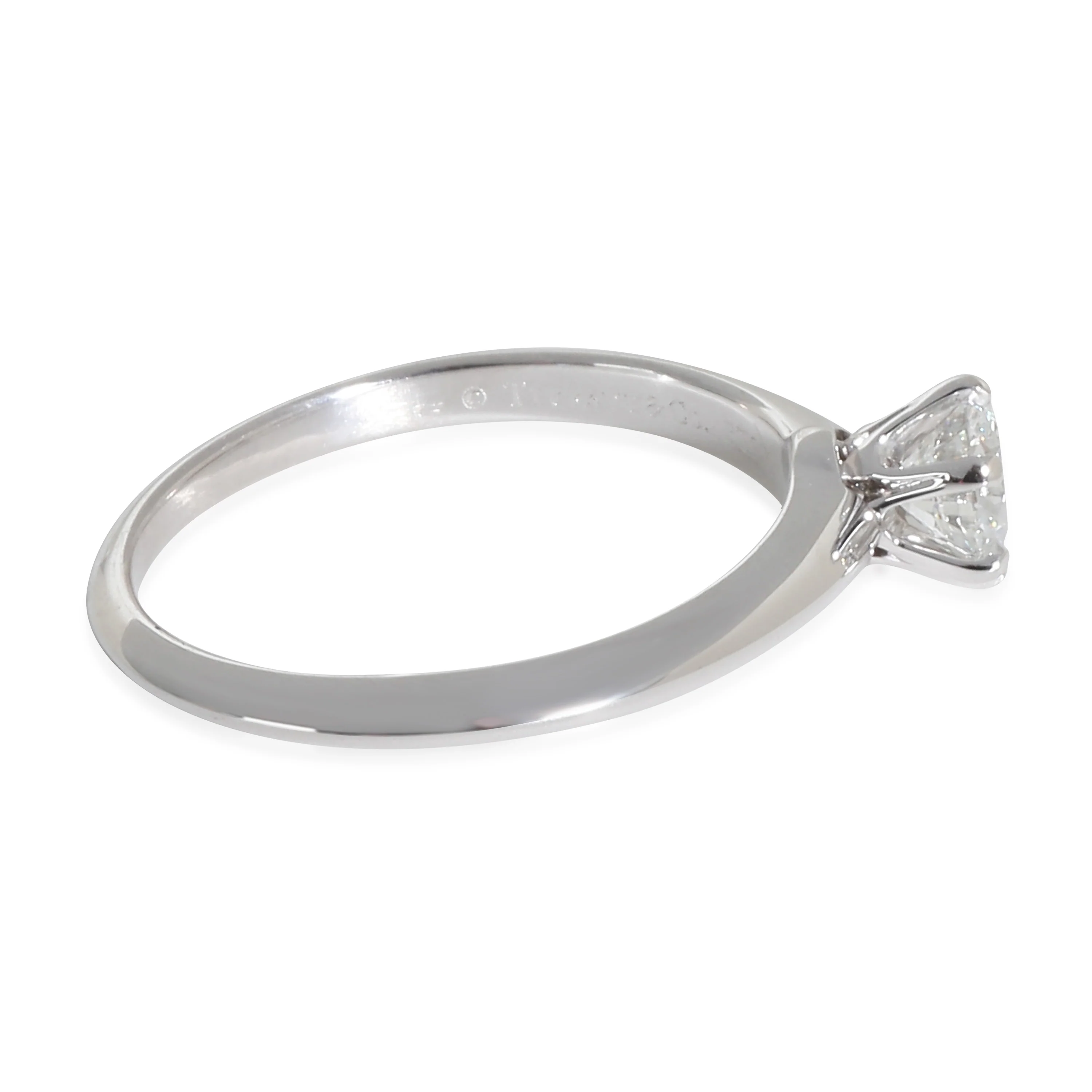 Solitaire Diamond Engagement Ring in Platinum F VVS2 0.52 CTW - Image 2