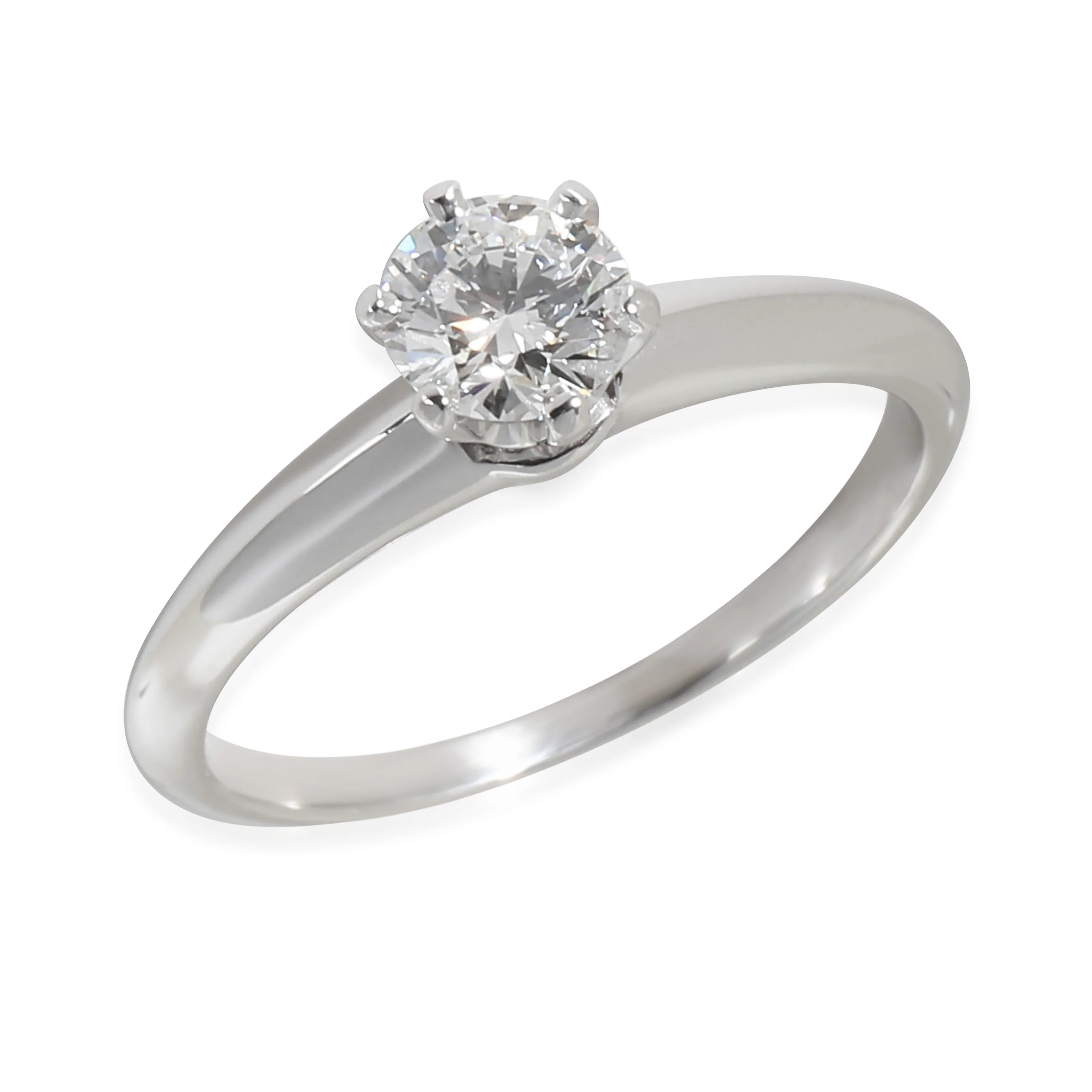 Solitaire Diamond Engagement Ring in Platinum F VVS2 0.52 CTW - Image 3
