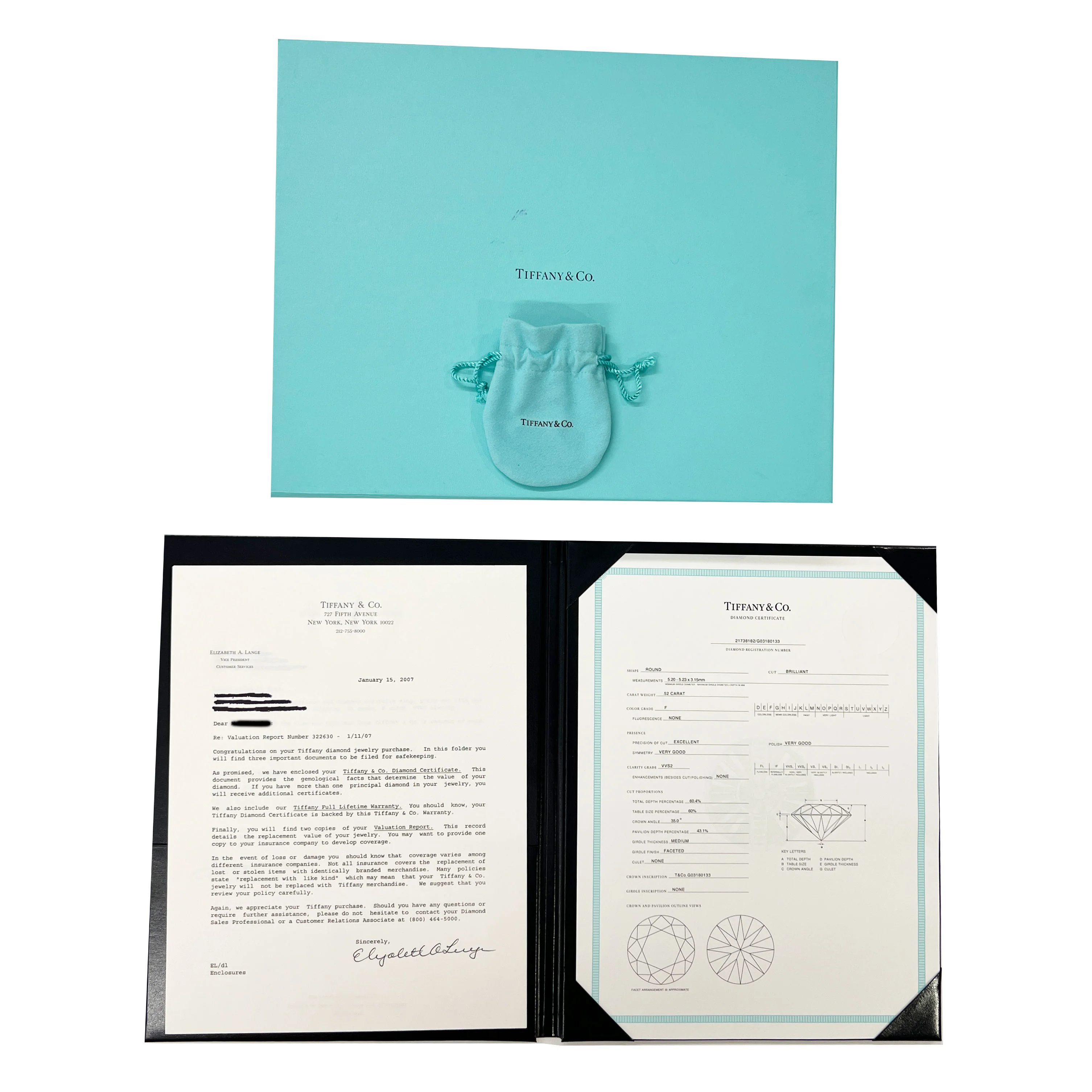 Solitaire Diamond Engagement Ring in Platinum F VVS2 0.52 CTW - Image 5