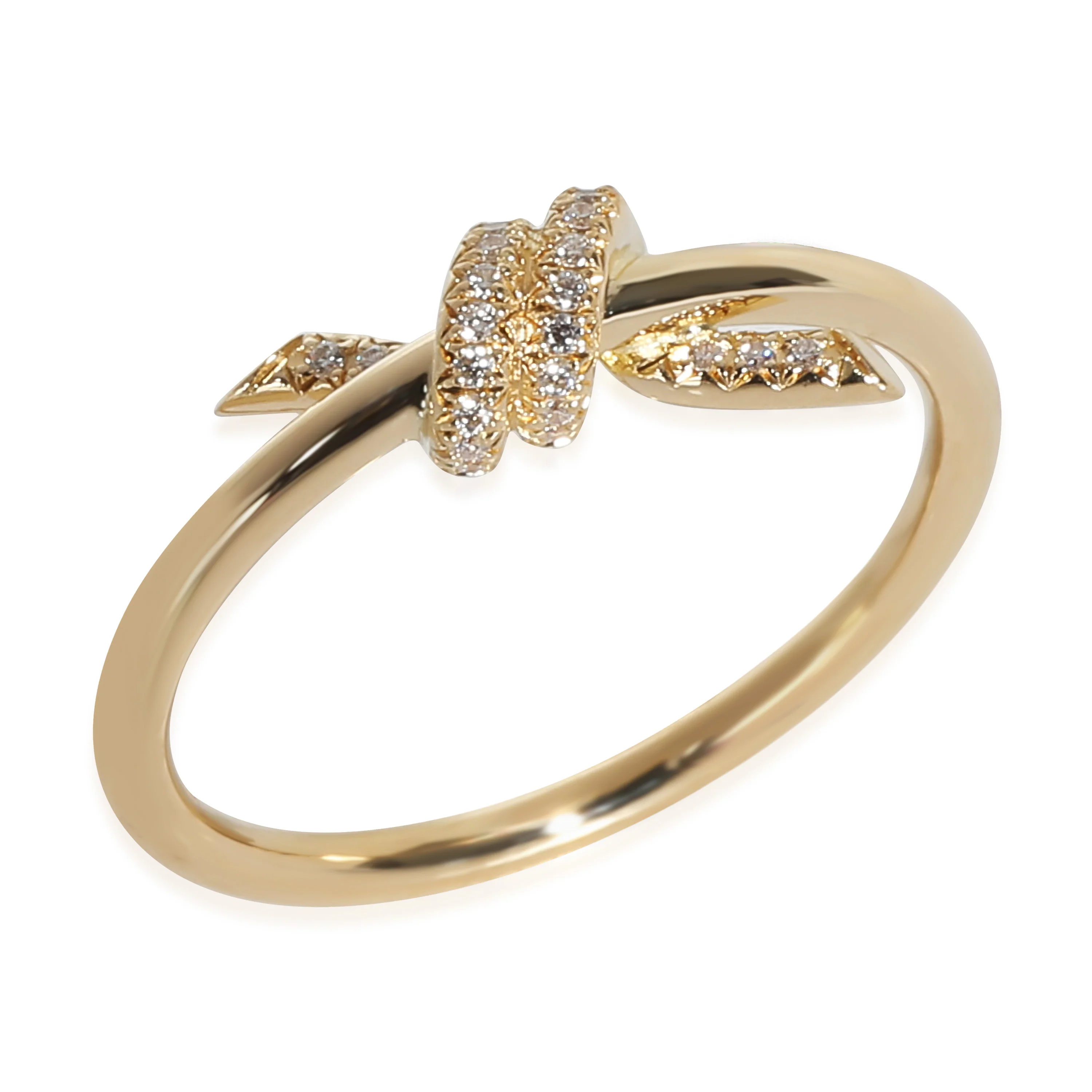 Tiffany Knot Ring in 18k Yellow Gold 0.05 CTW - Image 3