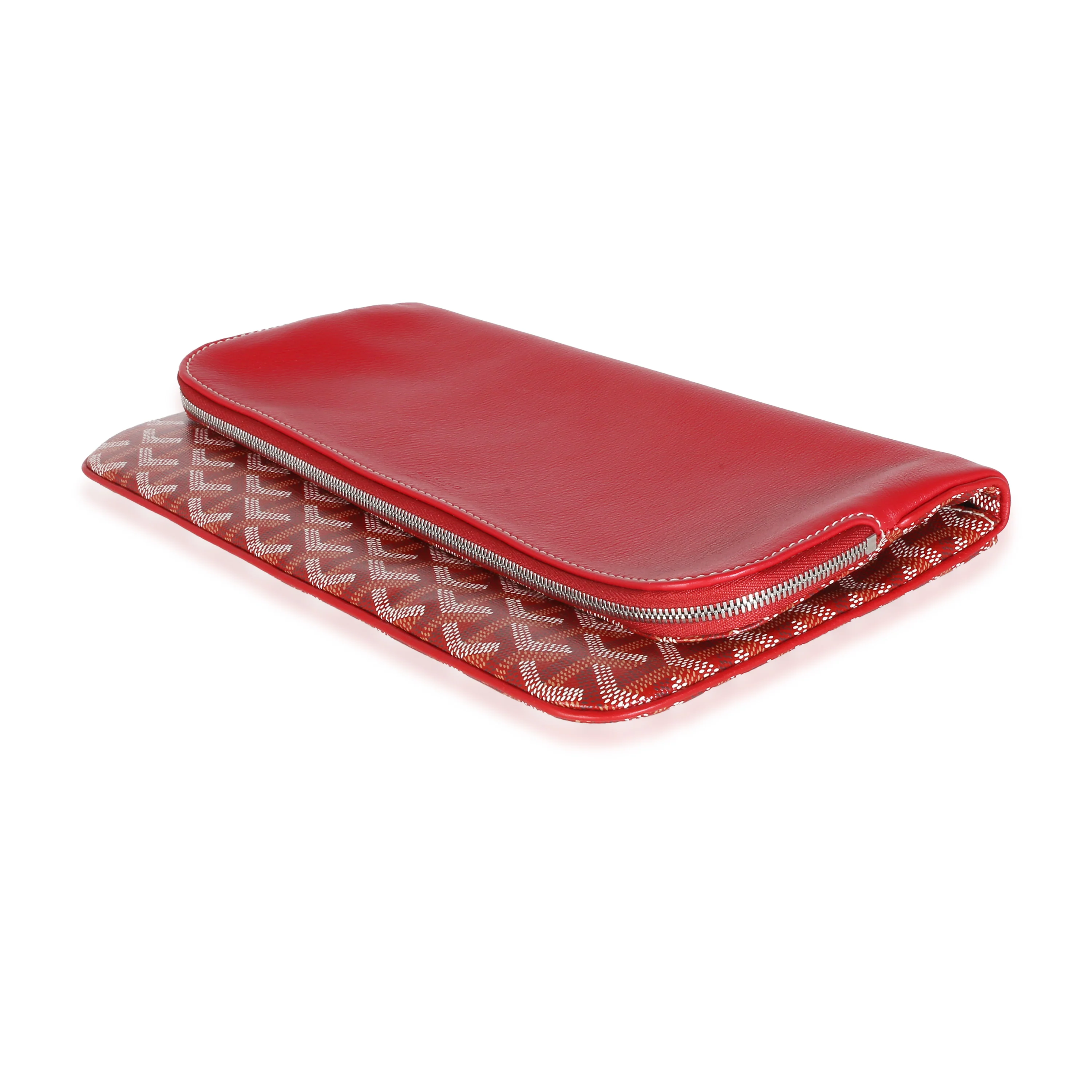 Red Goyardine Canvas Sainte Marie Clutch - Image 6