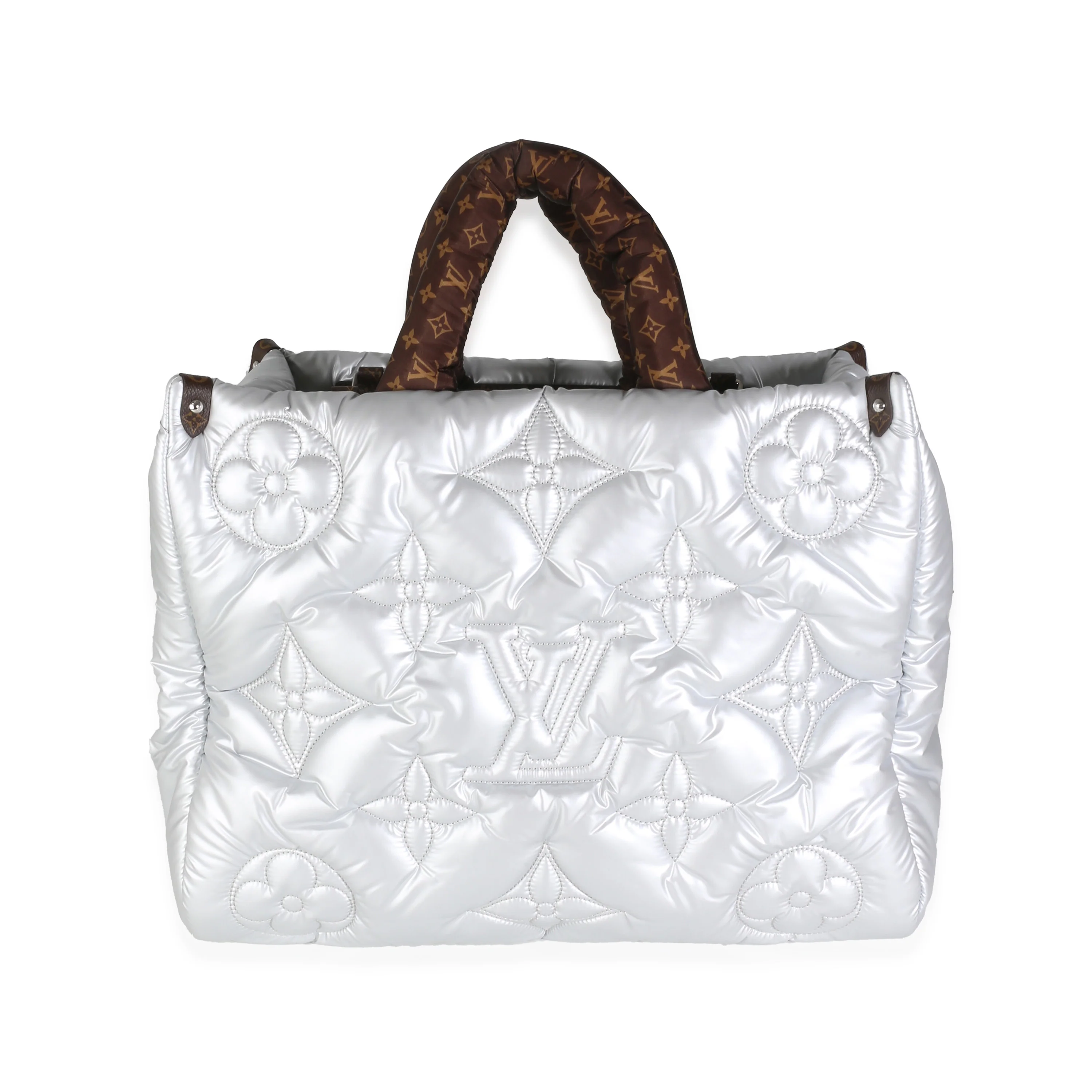 Silver Econyl Monogram Pillow Giant Onthego GM