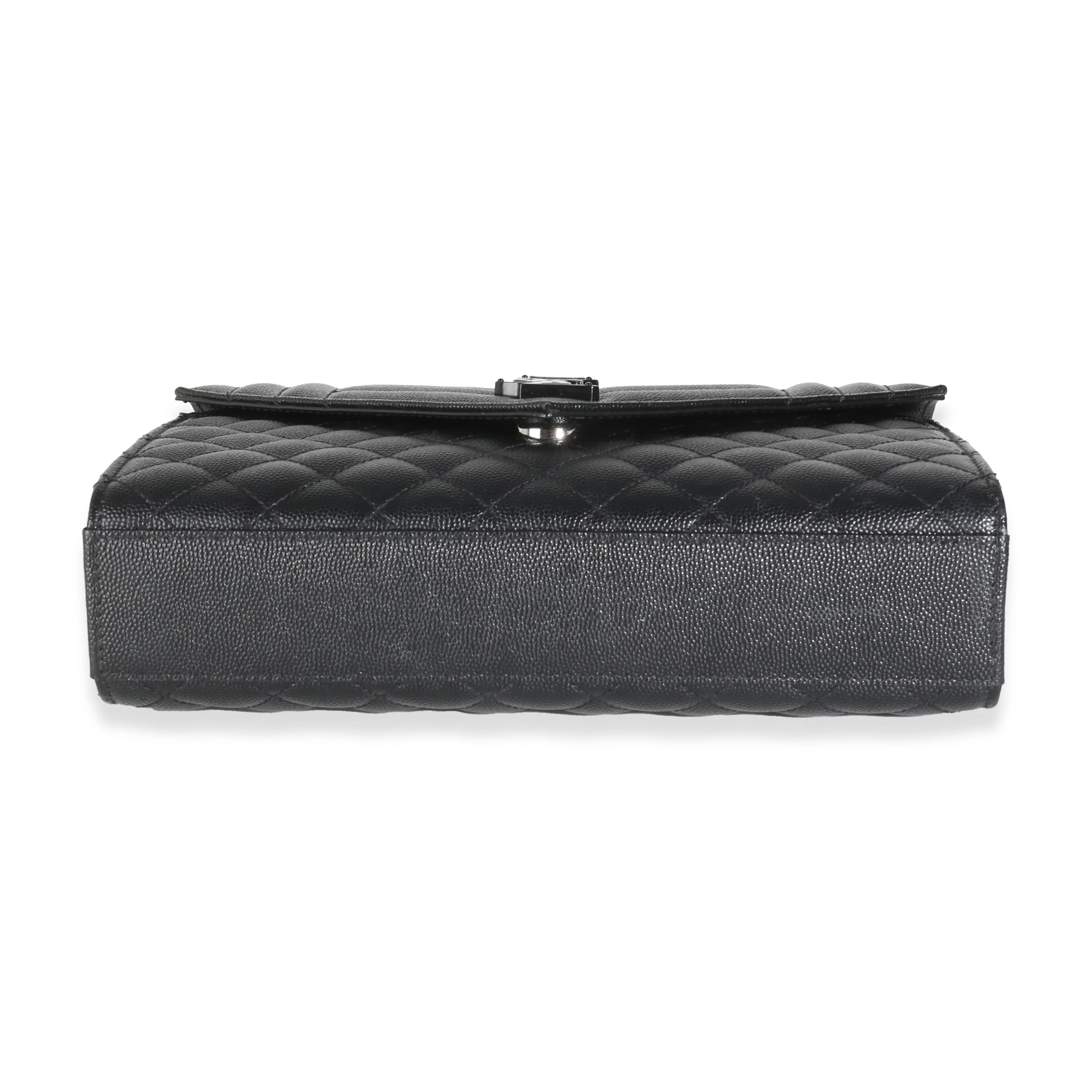 Black Grain De Poudre Mixed Matelasse Triquilt Medium Envelope Bag - Image 5