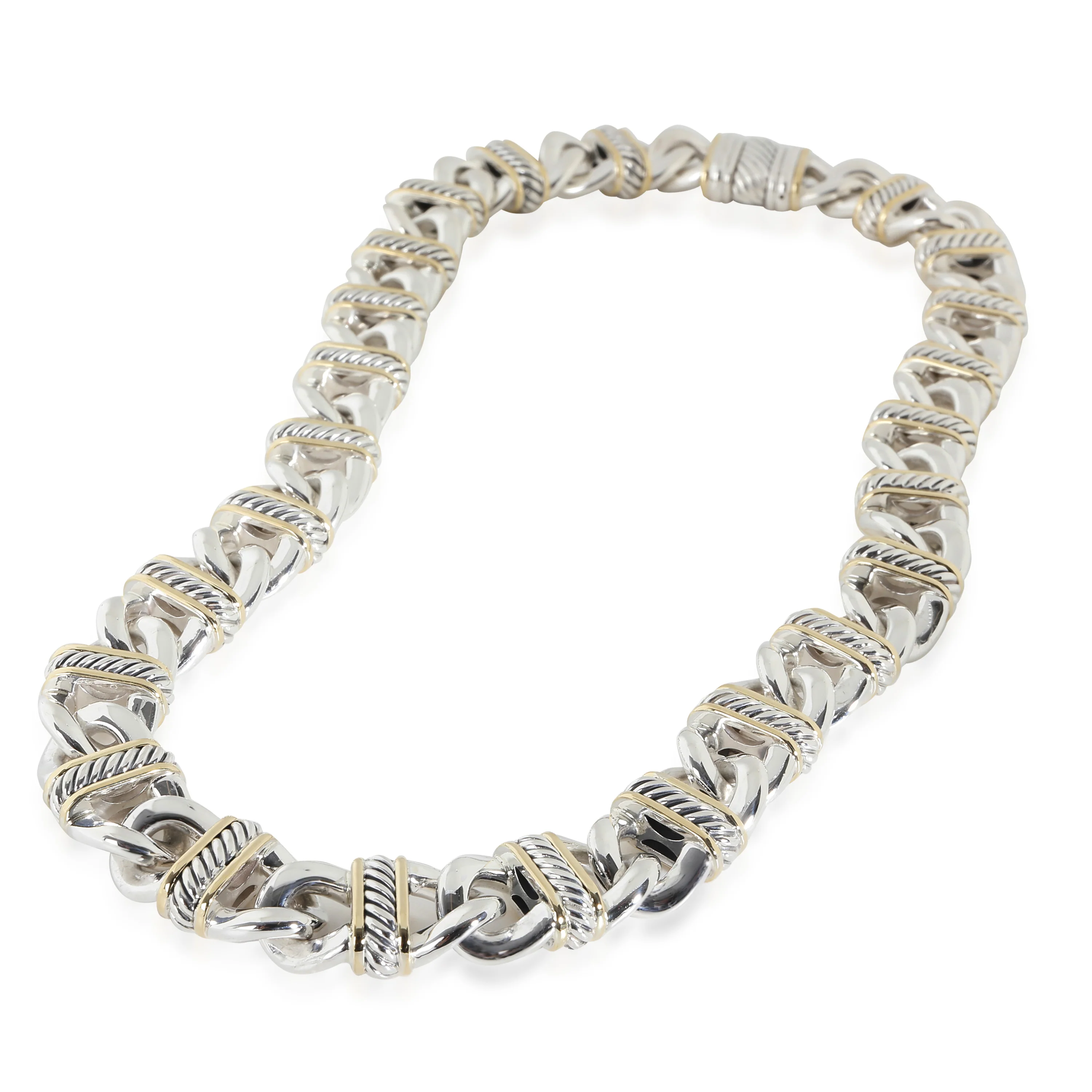 Madison Link Necklace in 18K Yellow Gold & Sterling Silver - Image 2