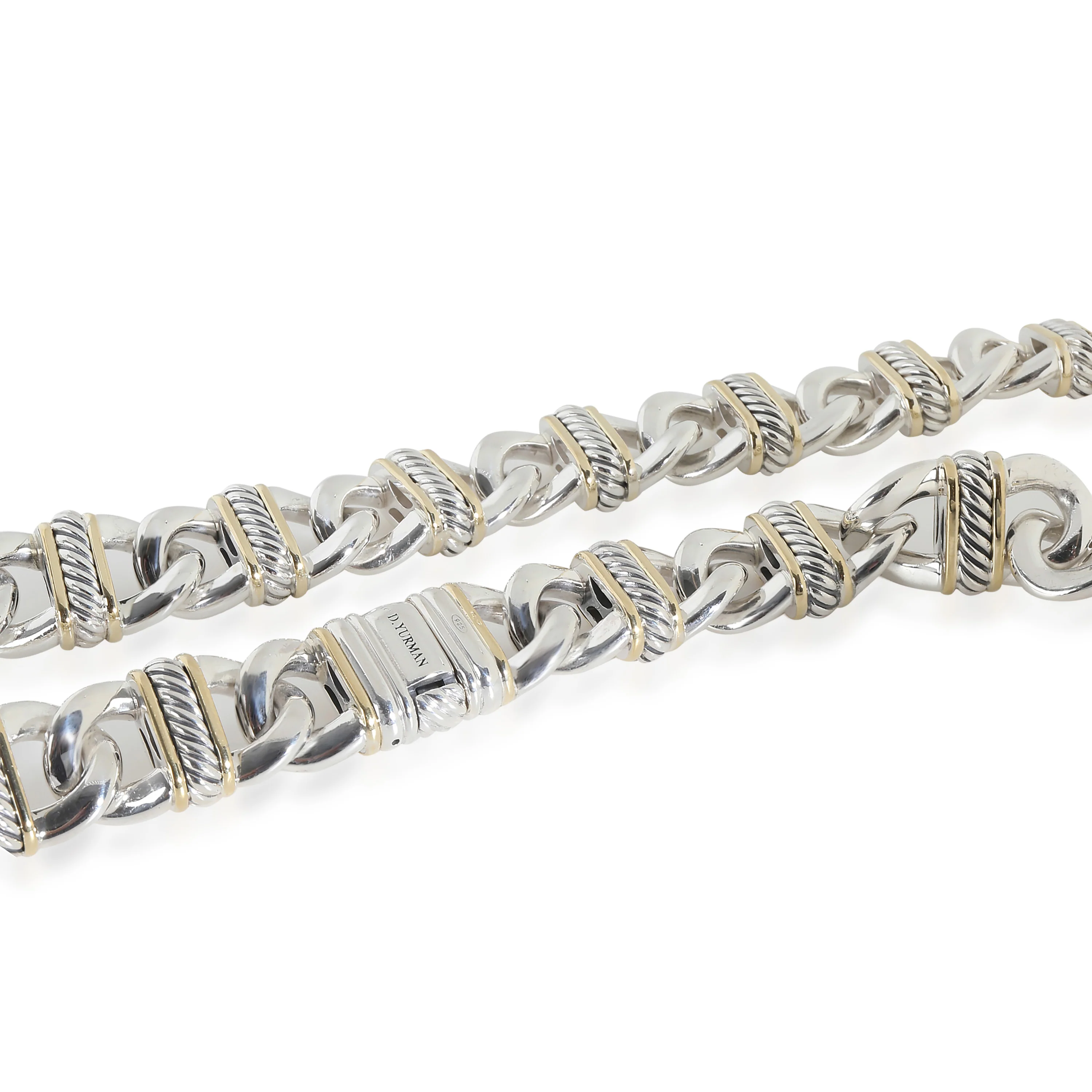 Madison Link Necklace in 18K Yellow Gold & Sterling Silver - Image 3