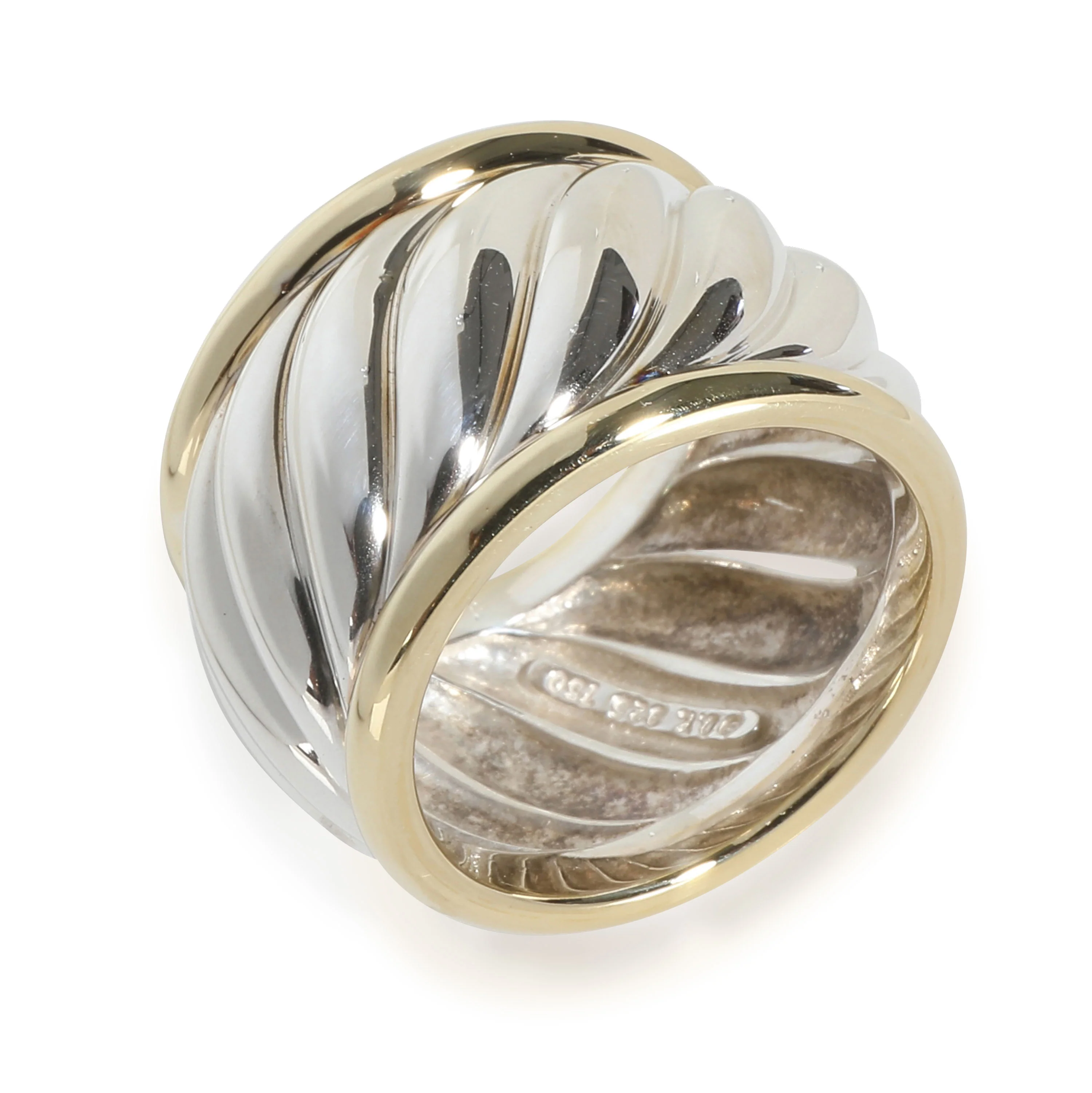 Sculpted Cable Ring in 18k Yellow Gold/Sterling Silver - Image 2