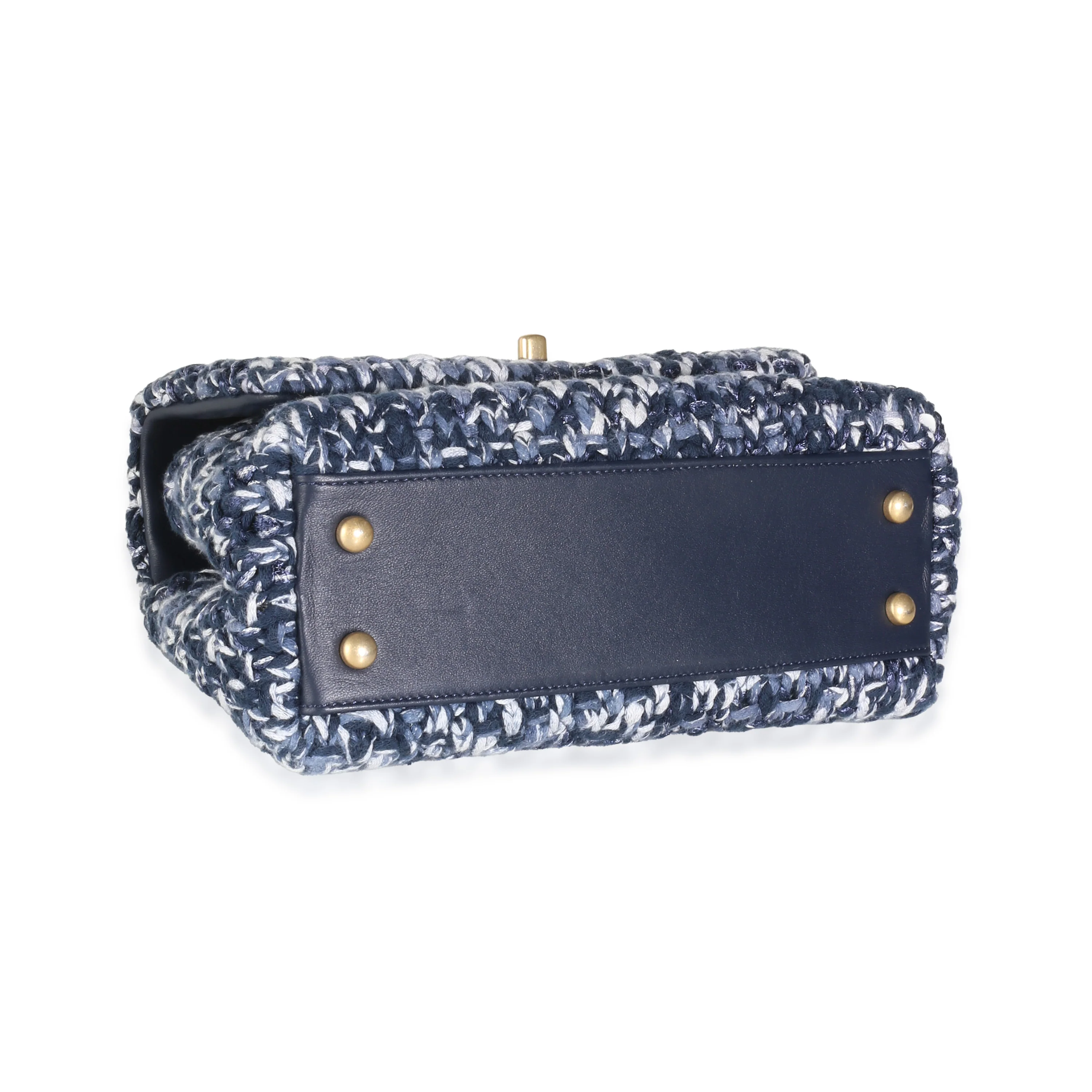 Blue Crochet Mini Coco Top Handle Flap Bag - Image 8