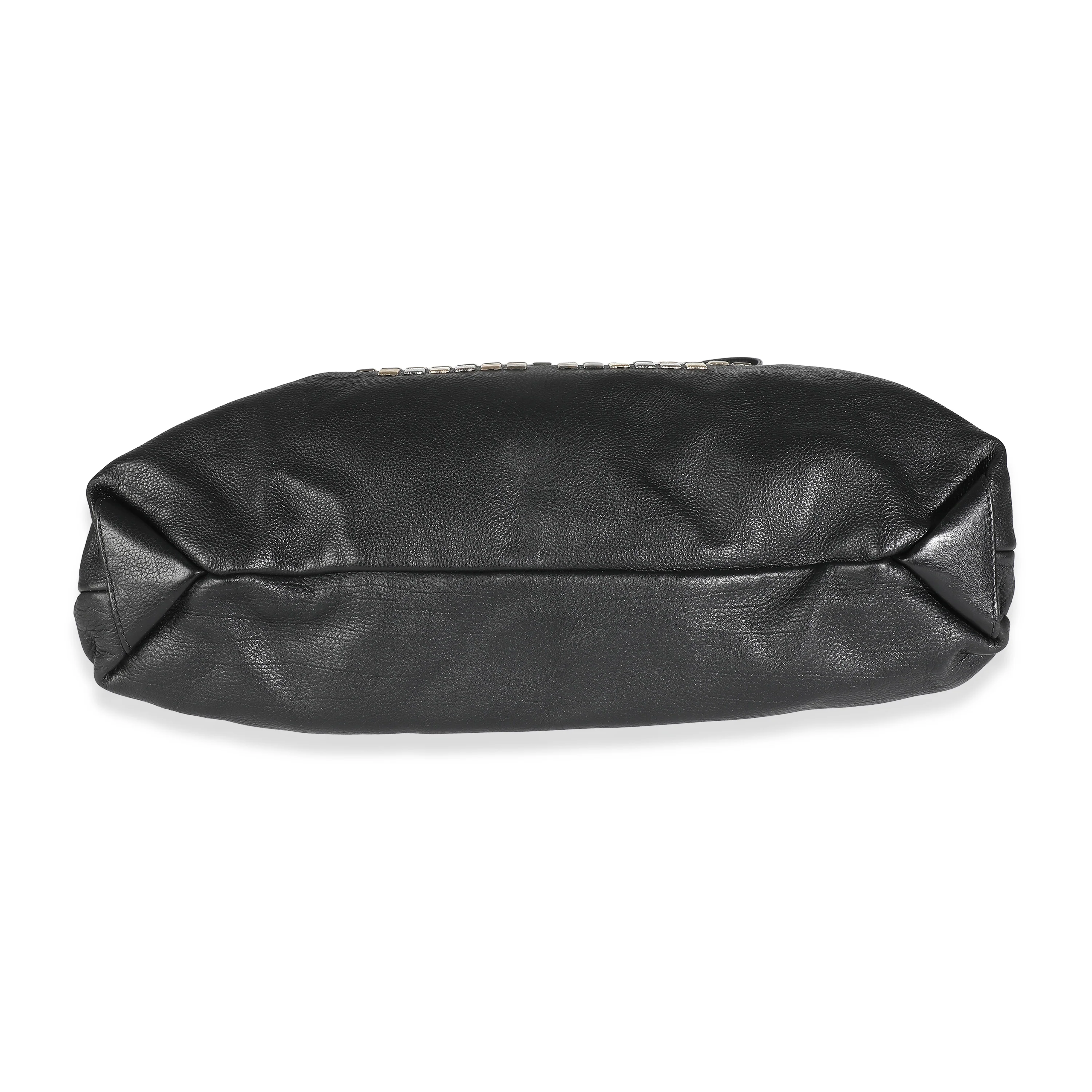 Black Grained Calfskin Mosaic CC Tote - Image 6