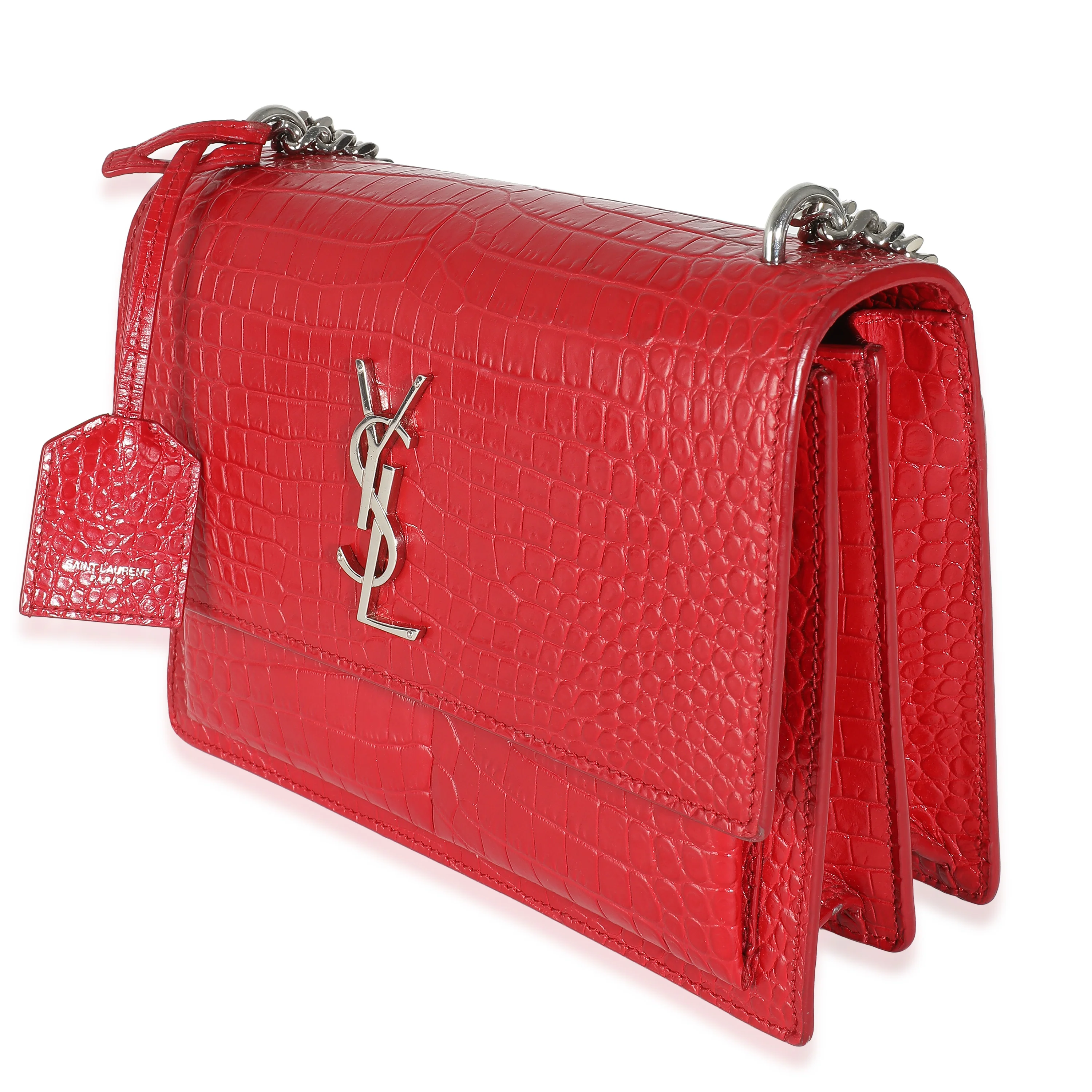 Rouge Eros Crocodile Embossed Calfskin Medium Sunset Bag - Image 2