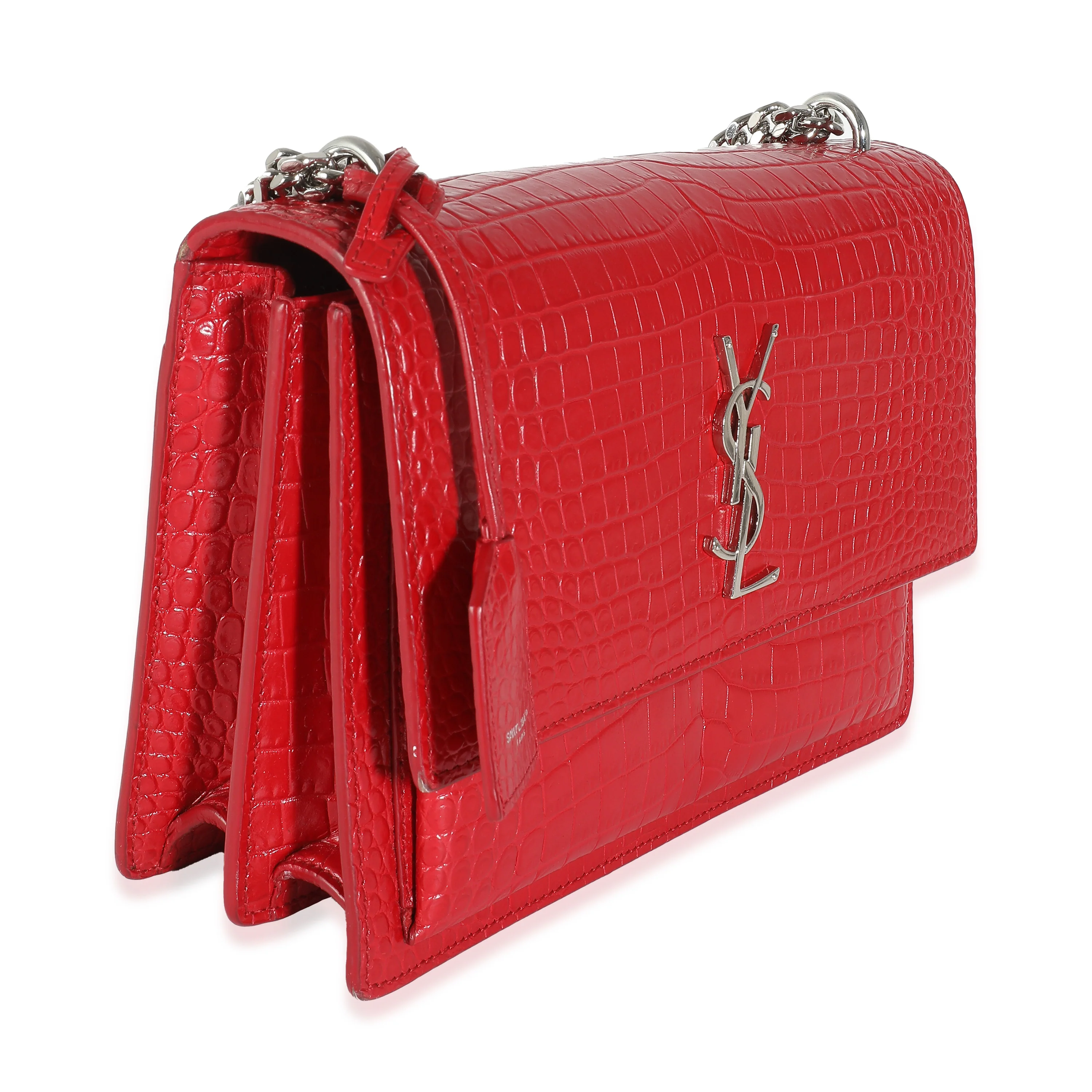 Rouge Eros Crocodile Embossed Calfskin Medium Sunset Bag - Image 3