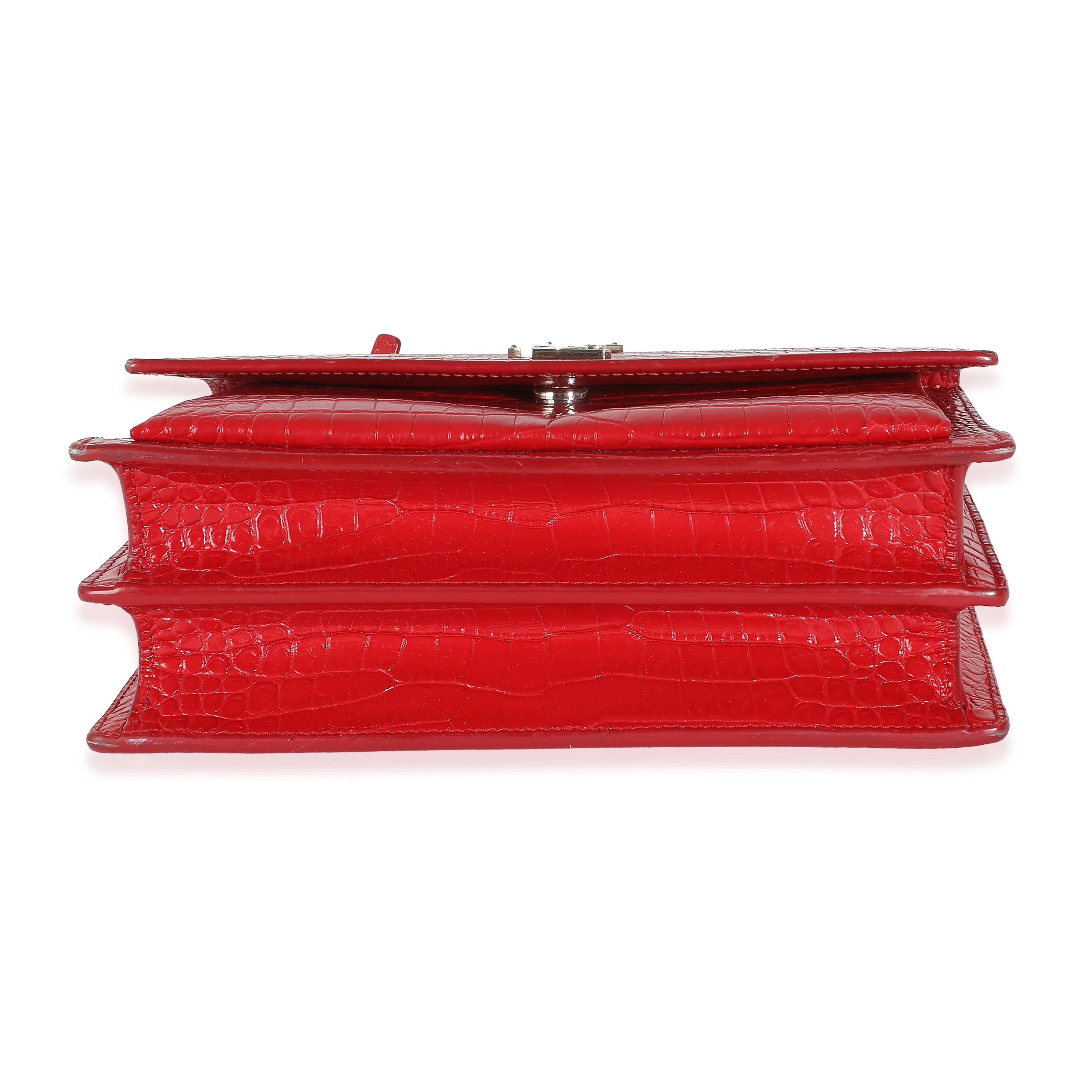 Rouge Eros Crocodile Embossed Calfskin Medium Sunset Bag - Image 5