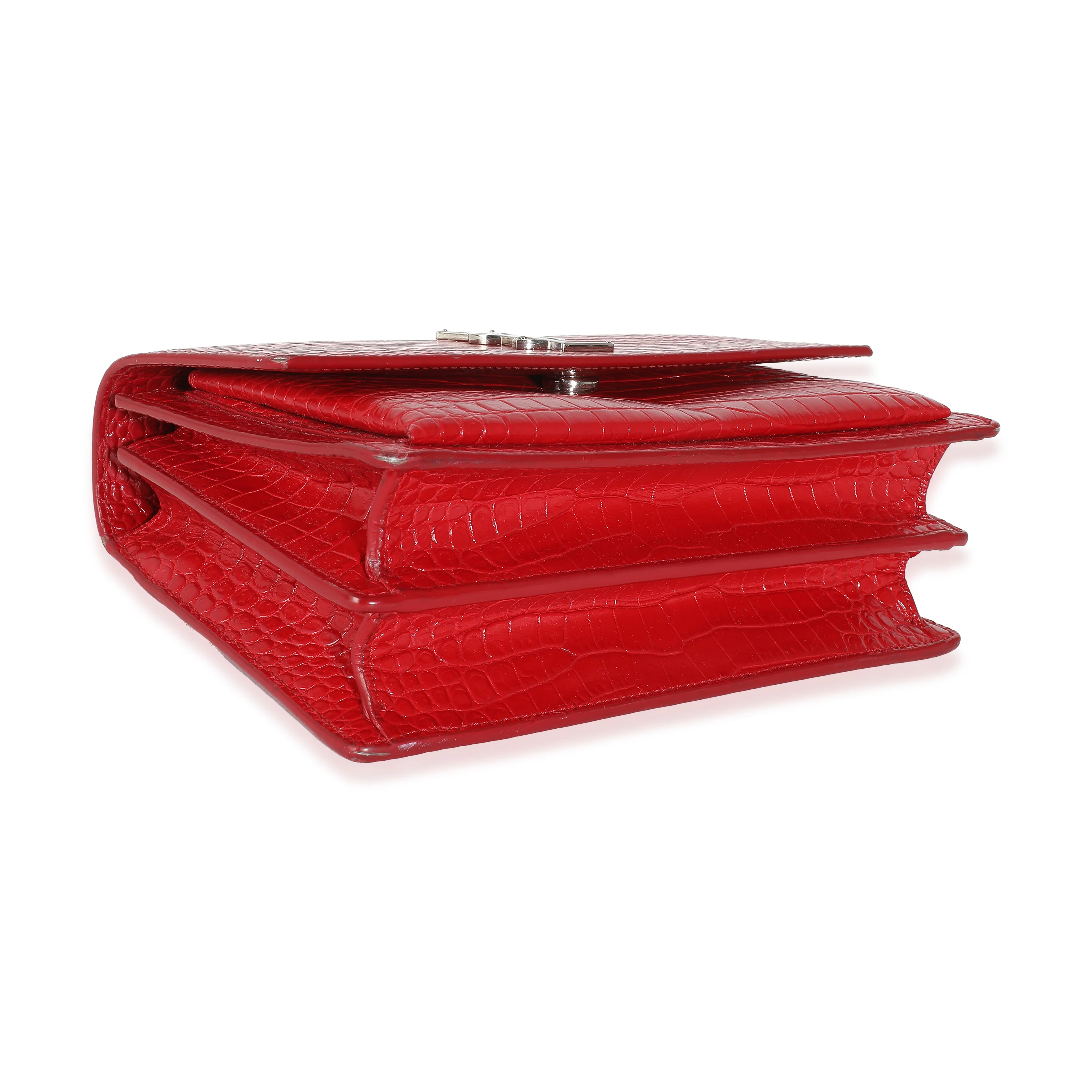 Rouge Eros Crocodile Embossed Calfskin Medium Sunset Bag - Image 6