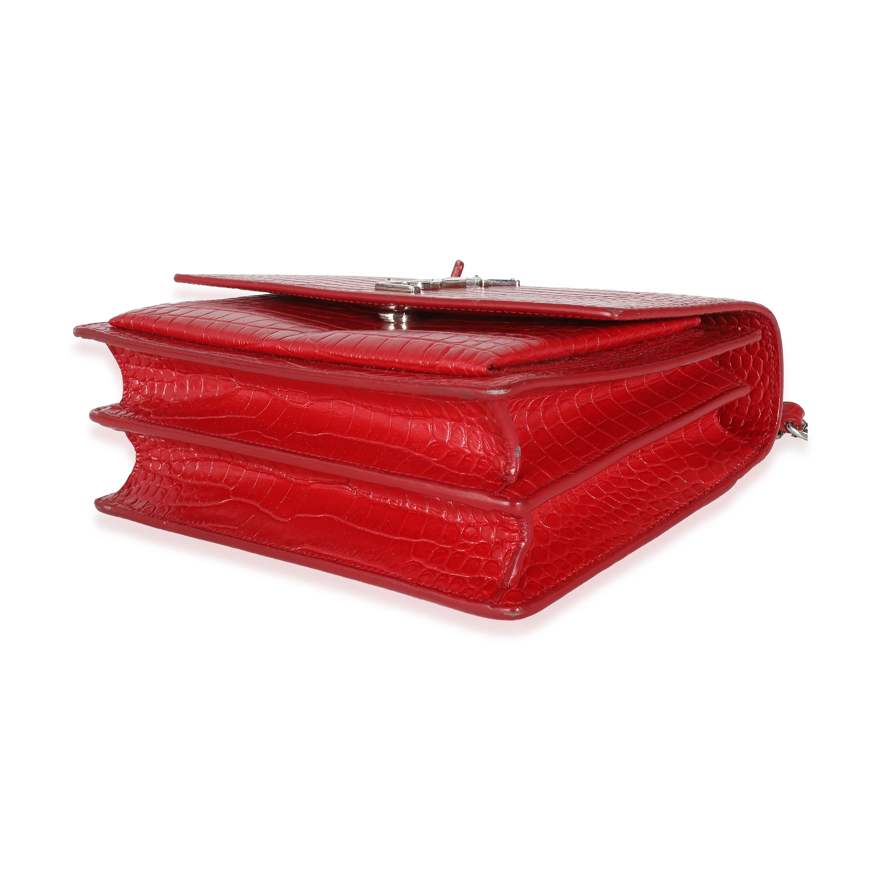 Rouge Eros Crocodile Embossed Calfskin Medium Sunset Bag - Image 7