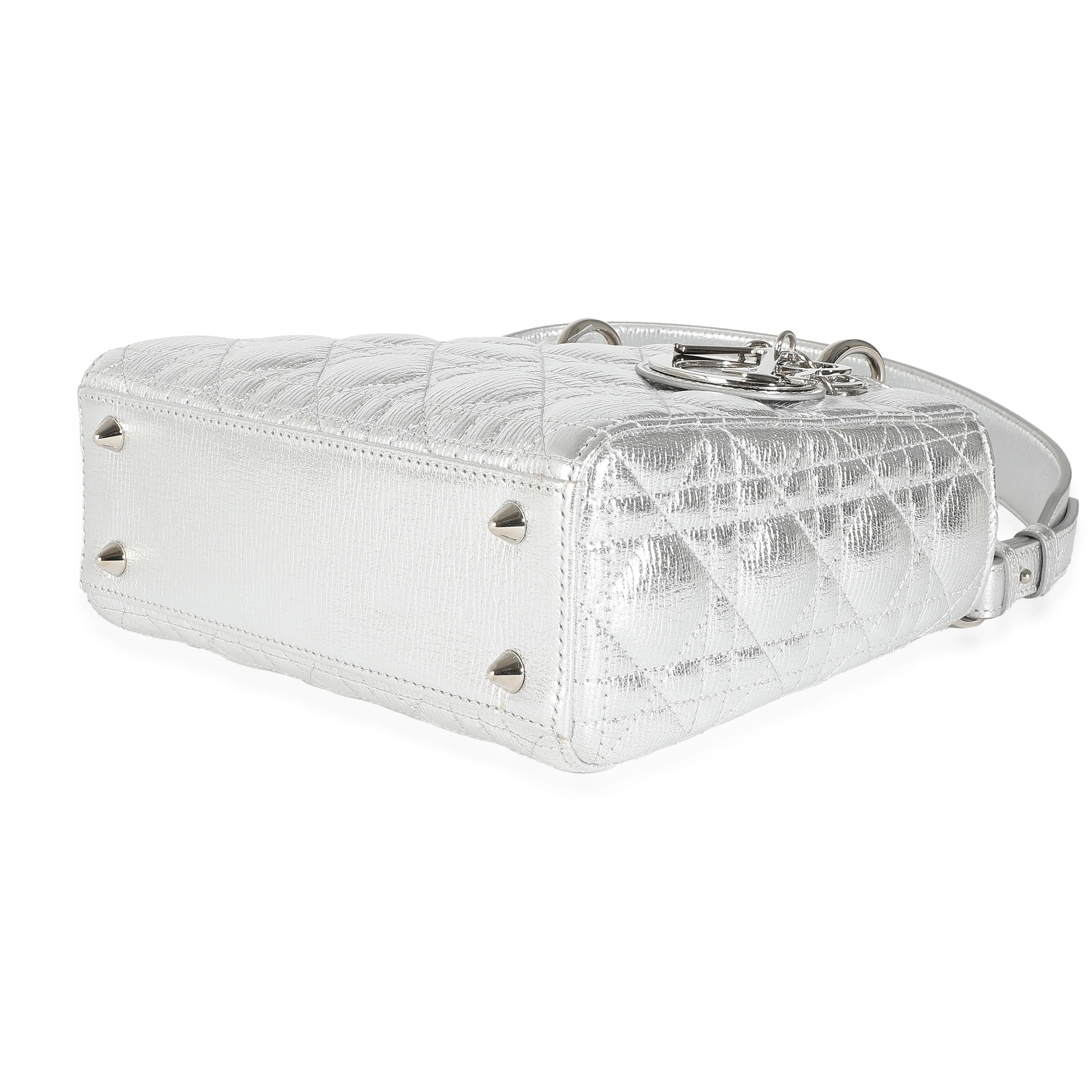 Silver Metallic Grained Calfskin Cannage My ABCDior Lady Dior - Image 7