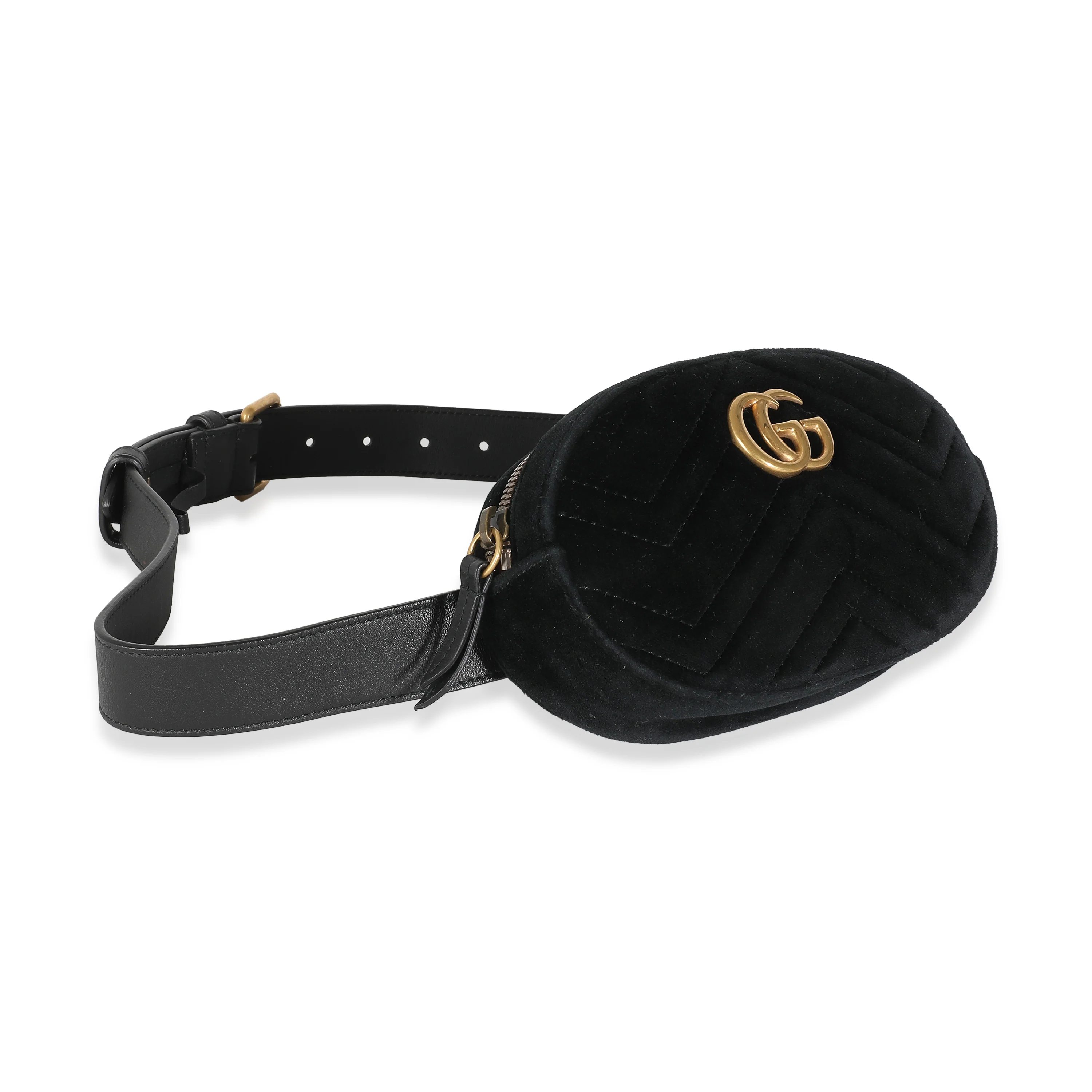 Black Matelasse Velvet GG Marmont Belt Bag - Image 3