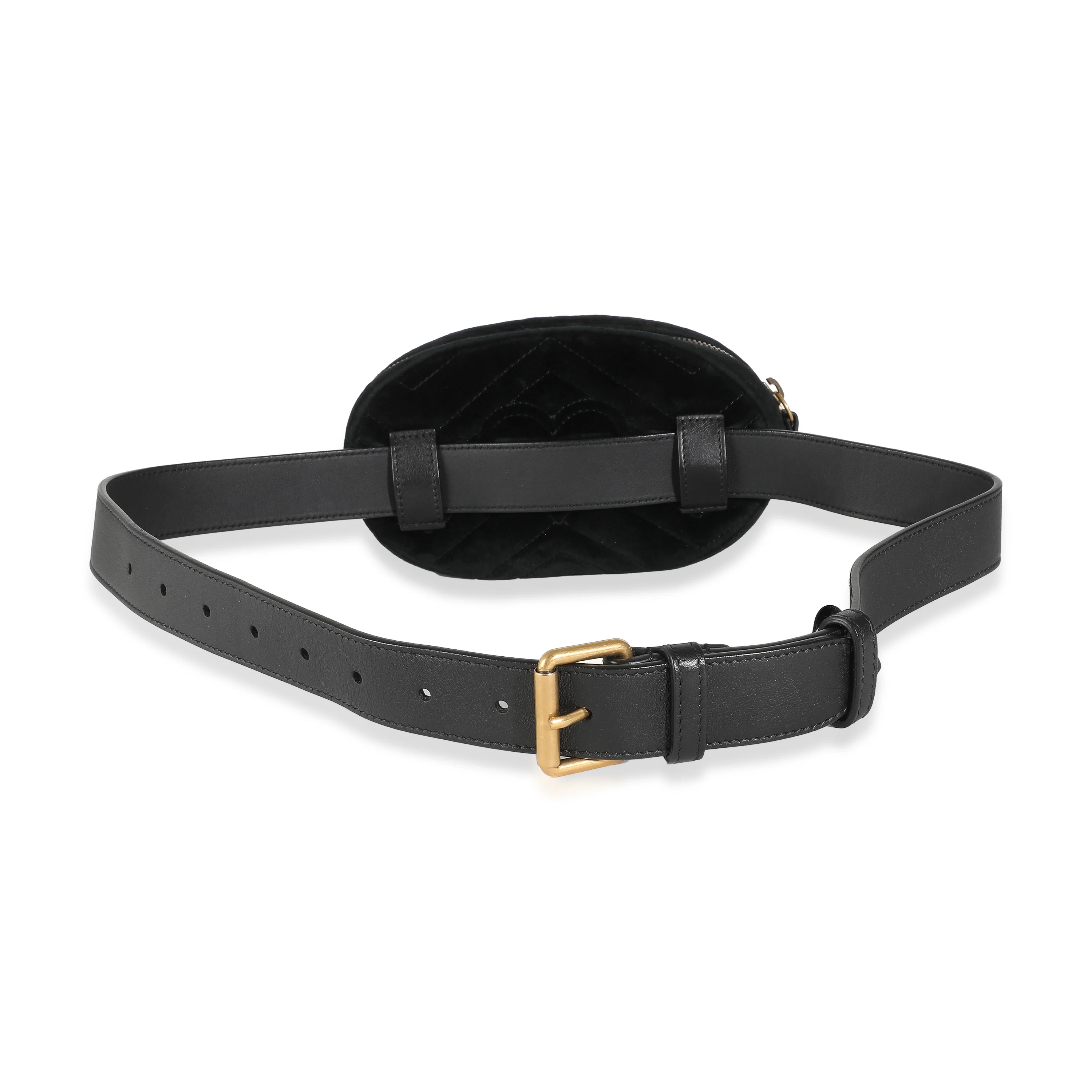 Black Matelasse Velvet GG Marmont Belt Bag - Image 4