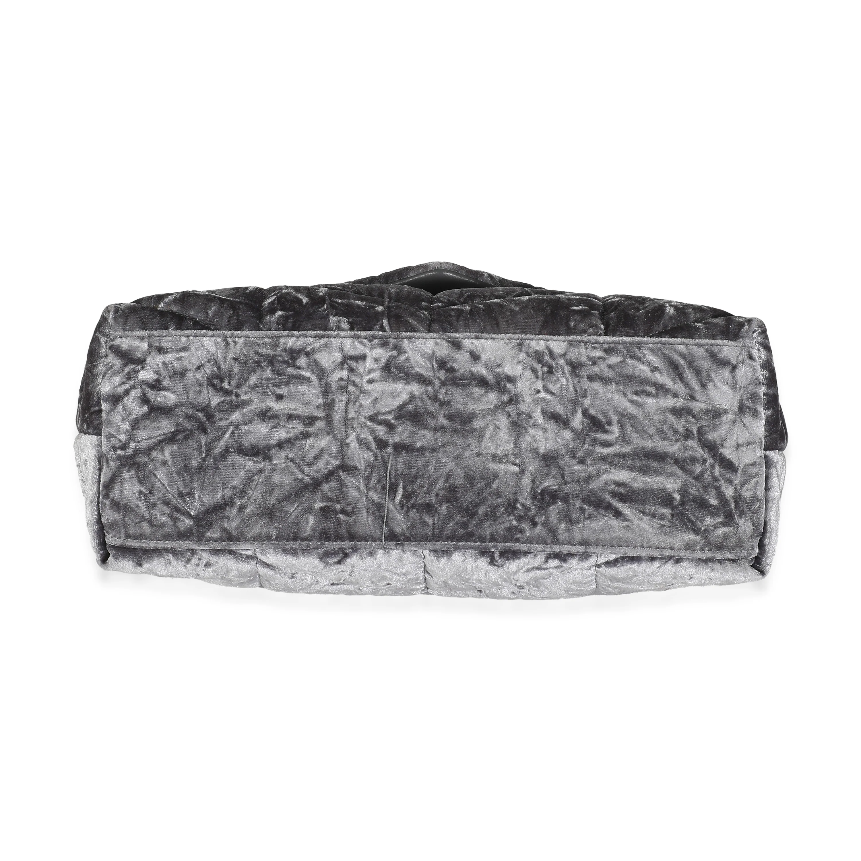 Iron Grey Crushed Velvet Small Loulou Puffer Bag - Image 5