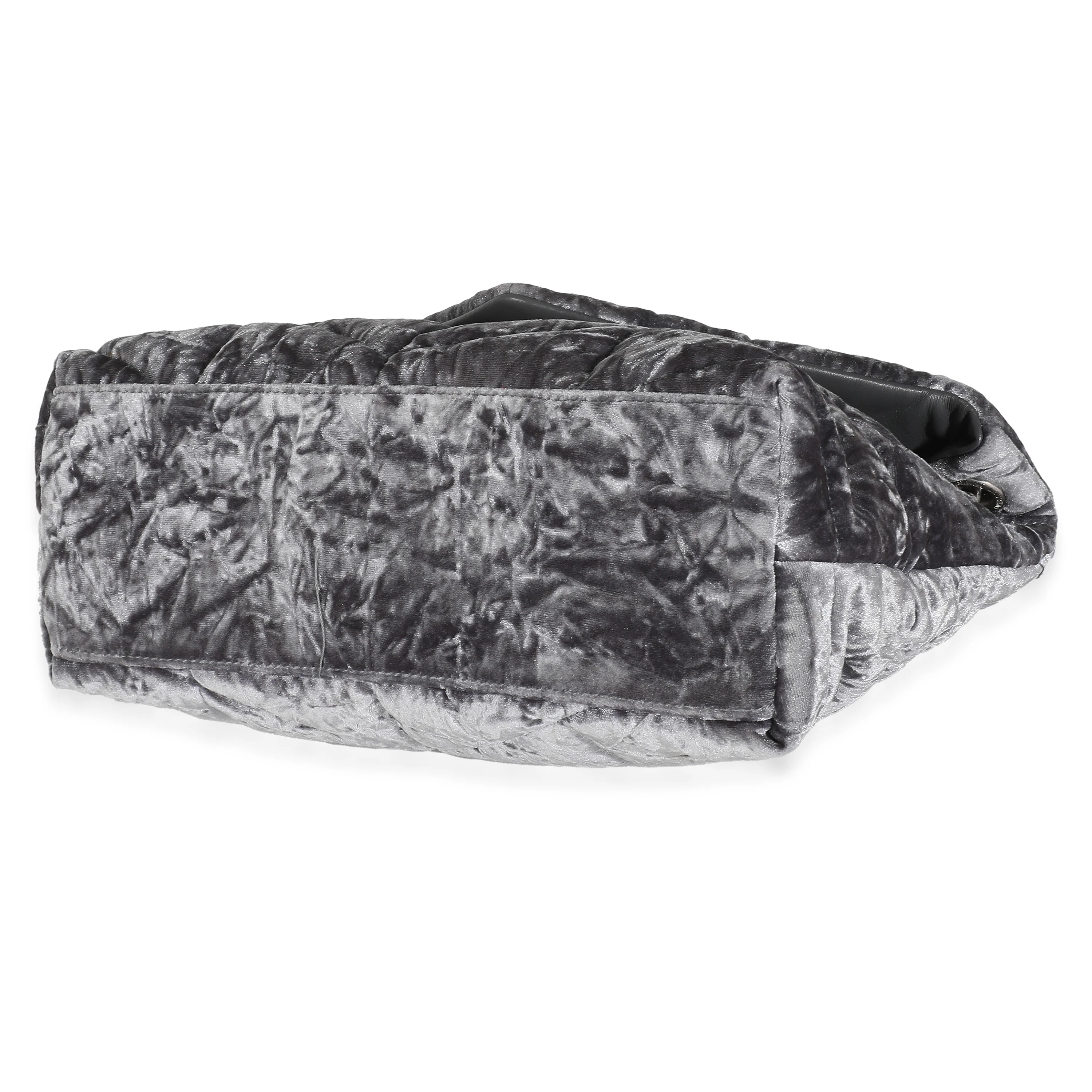 Iron Grey Crushed Velvet Small Loulou Puffer Bag - Image 7