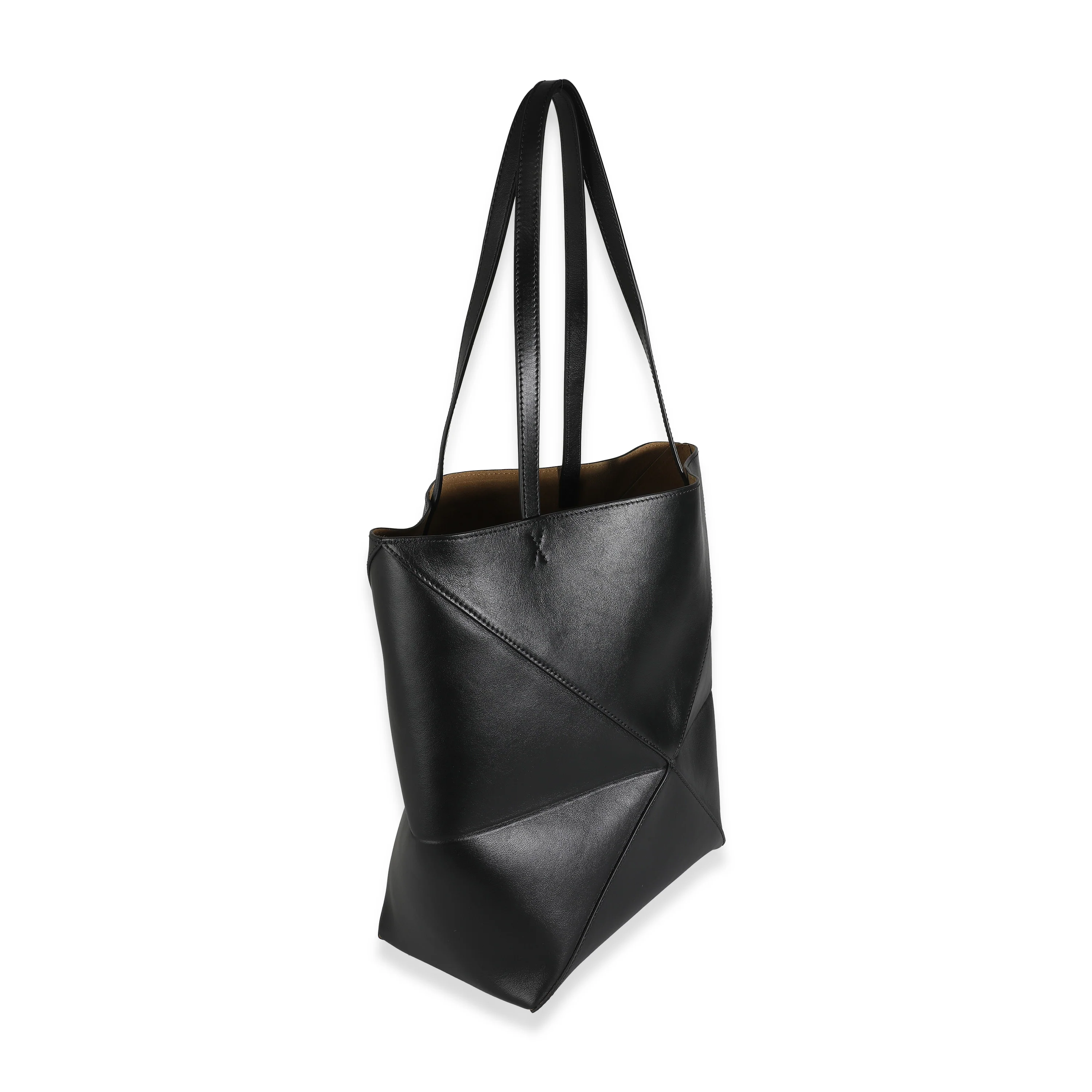 Black Calfskin Medium Puzzle Fold Tote - Image 3