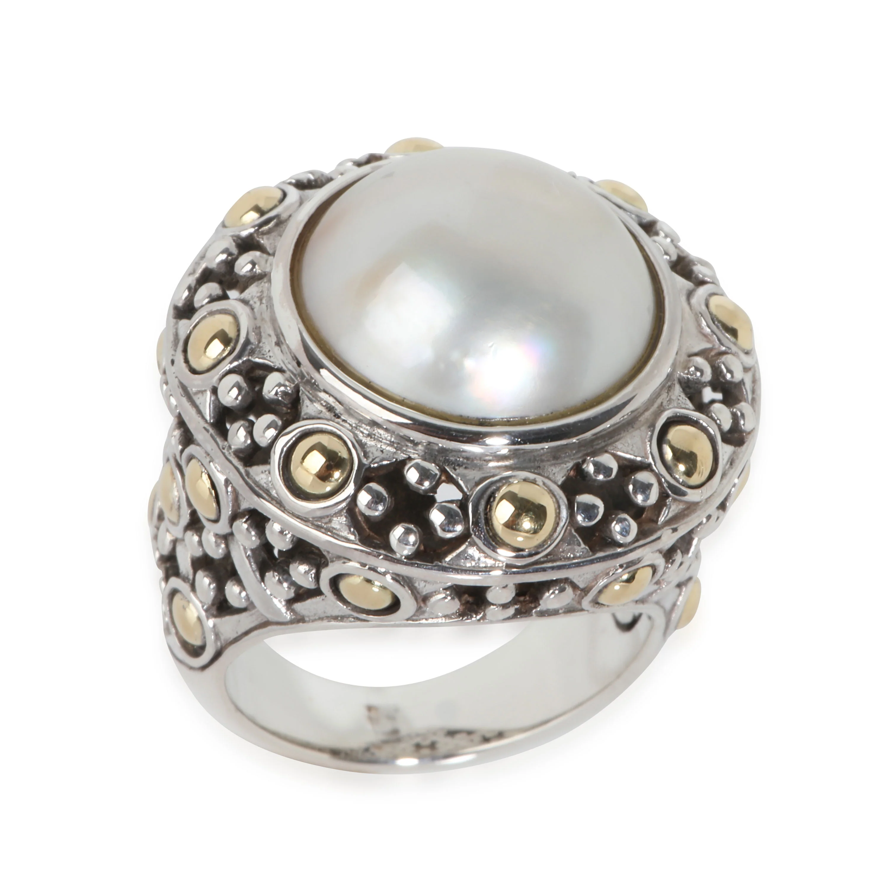Dot Collection Mabe Pearl Ring in 18k Yellow Gold/Sterling Silver - Image 3