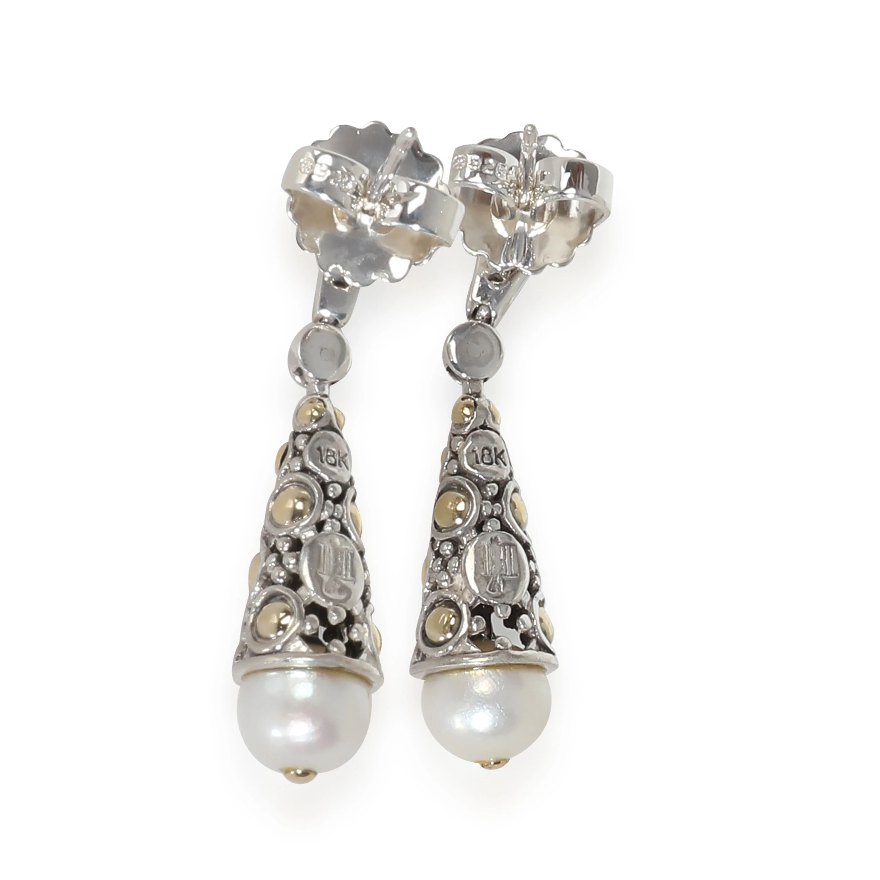 Dot Collection Earring in 18k Yellow Gold/Sterling Silver - Image 3
