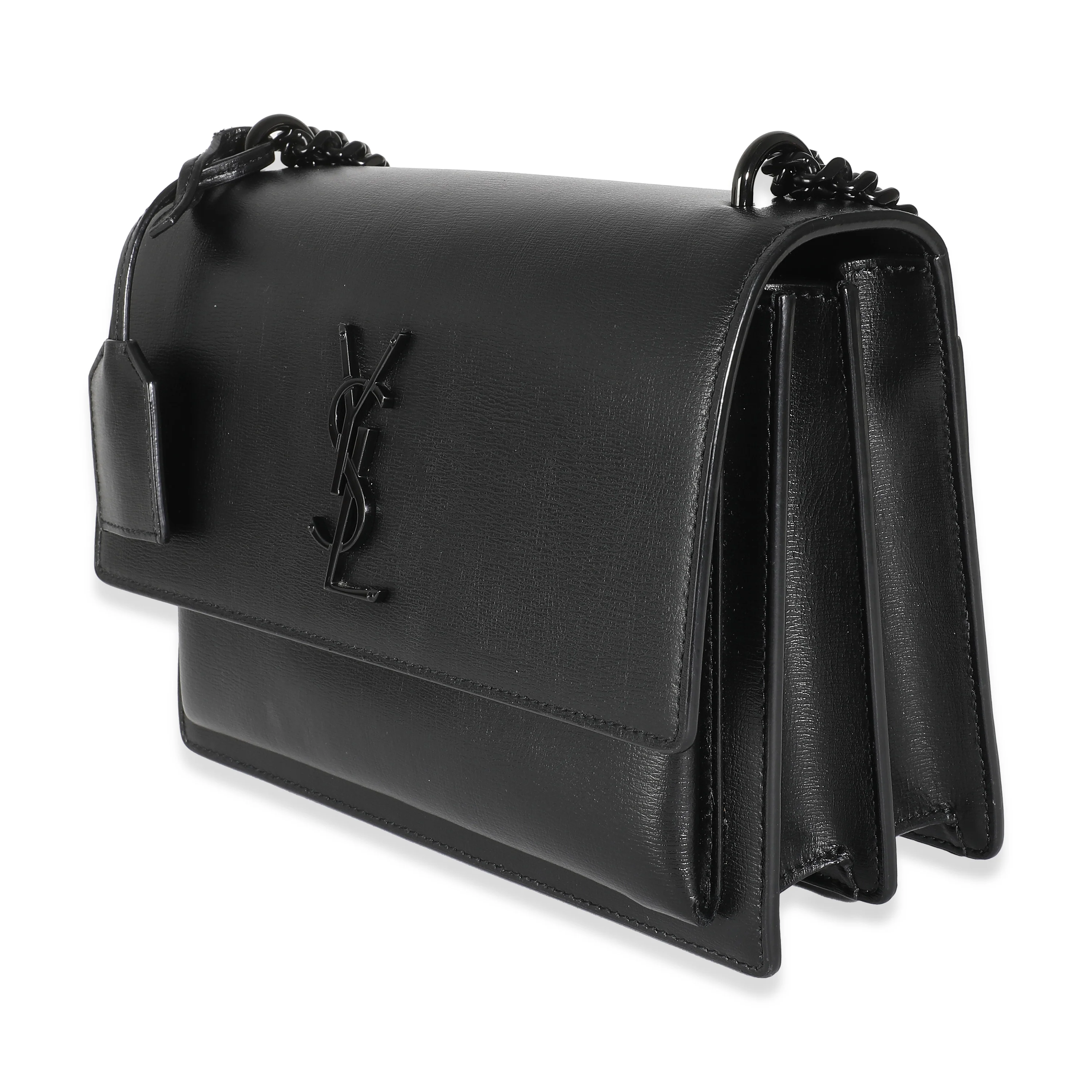 Black Calfskin Medium Monogram Sunset Chain Bag - Image 3