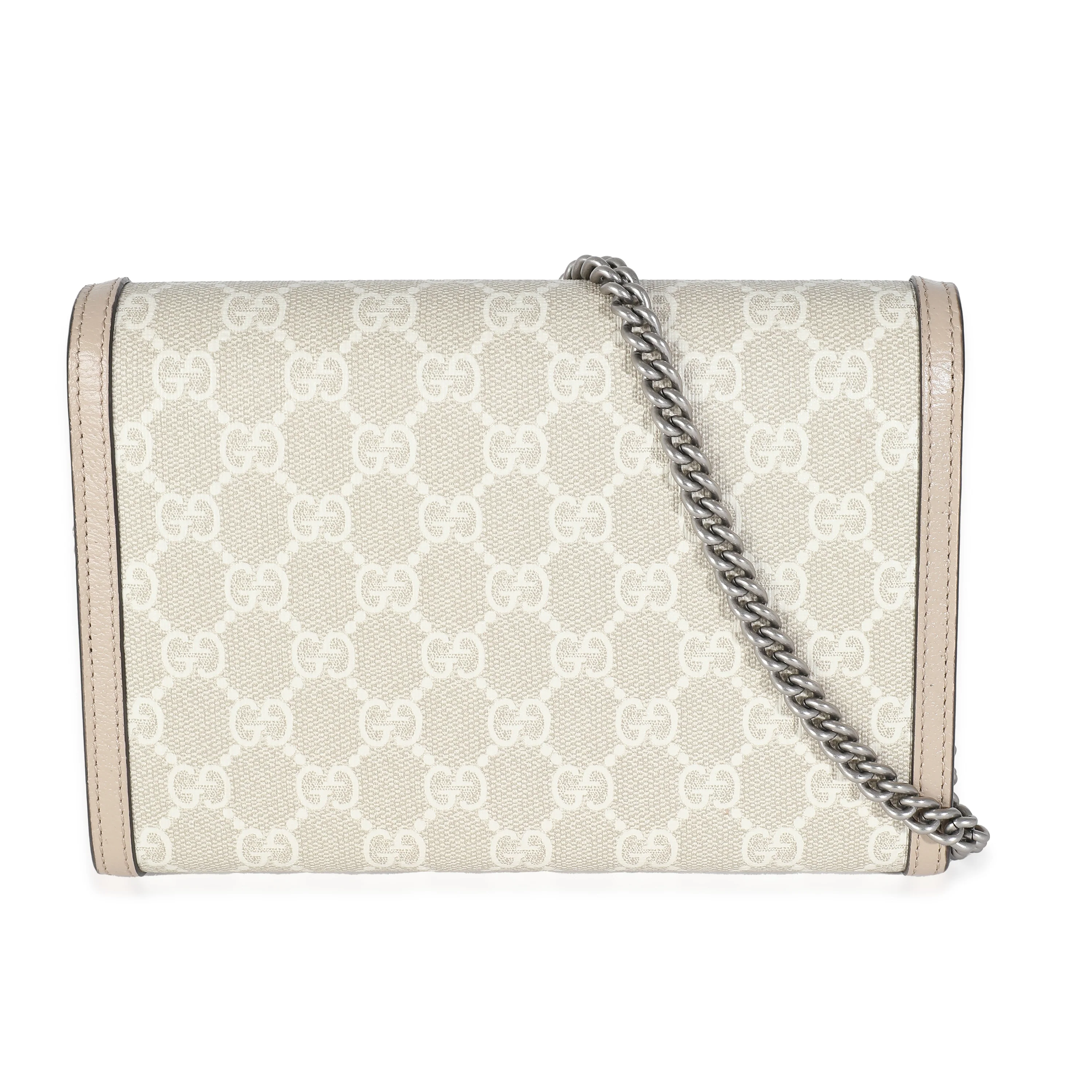 Beige White GG Supreme Canvas Dionysus Mini Chain Wallet - Image 4