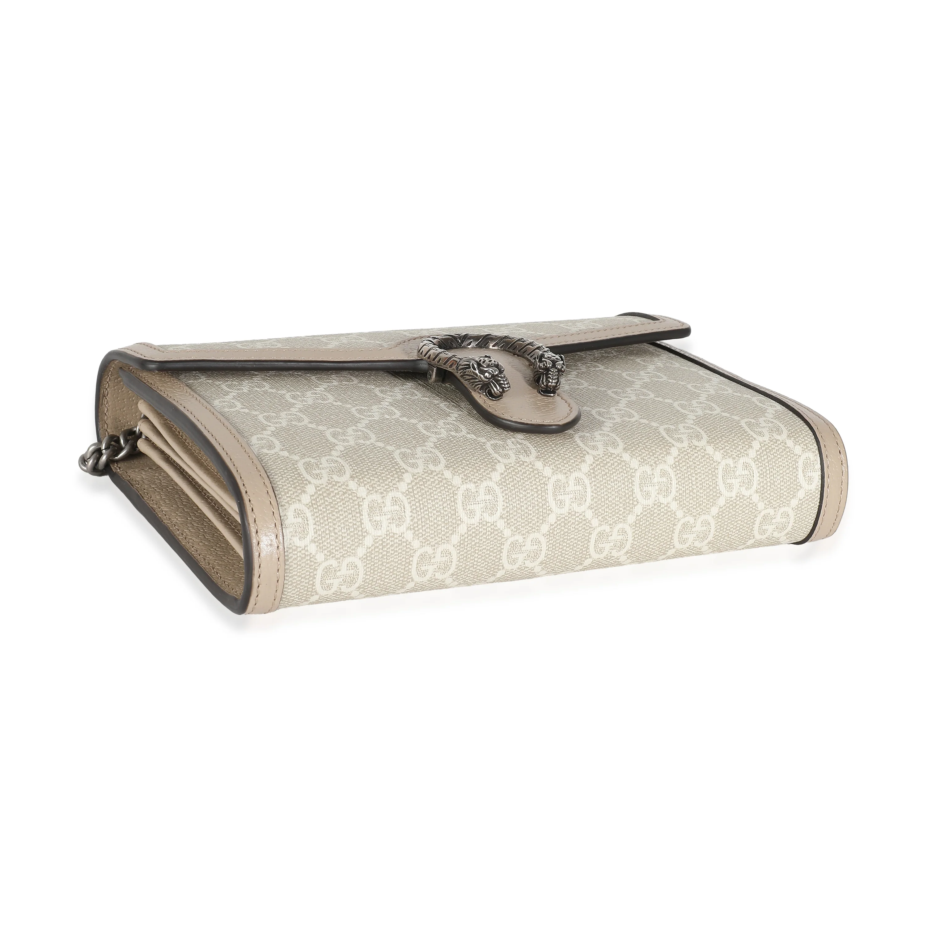 Beige White GG Supreme Canvas Dionysus Mini Chain Wallet - Image 7
