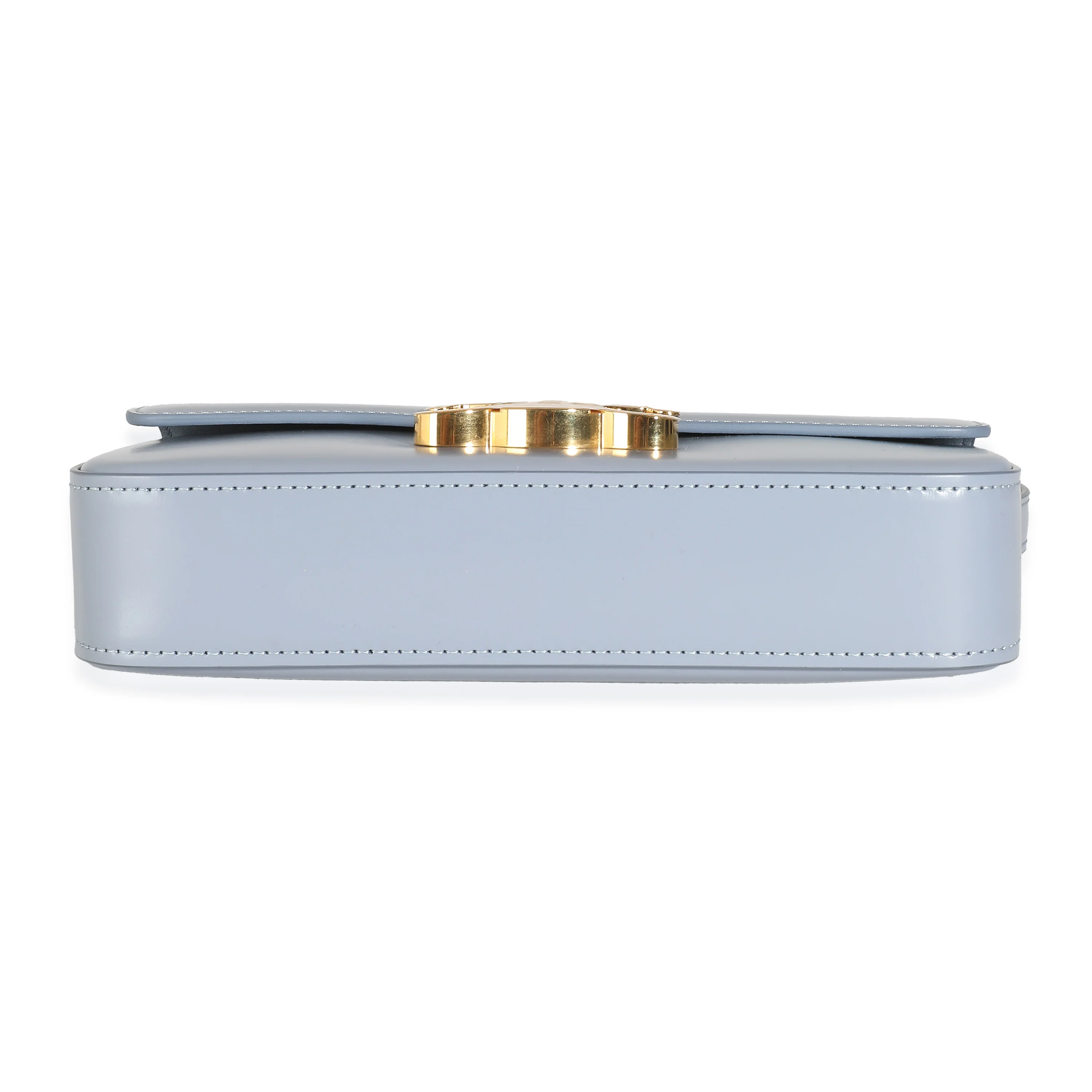 Pale Blue Shiny Calfskin Triomphe Shoulder Bag - Image 5