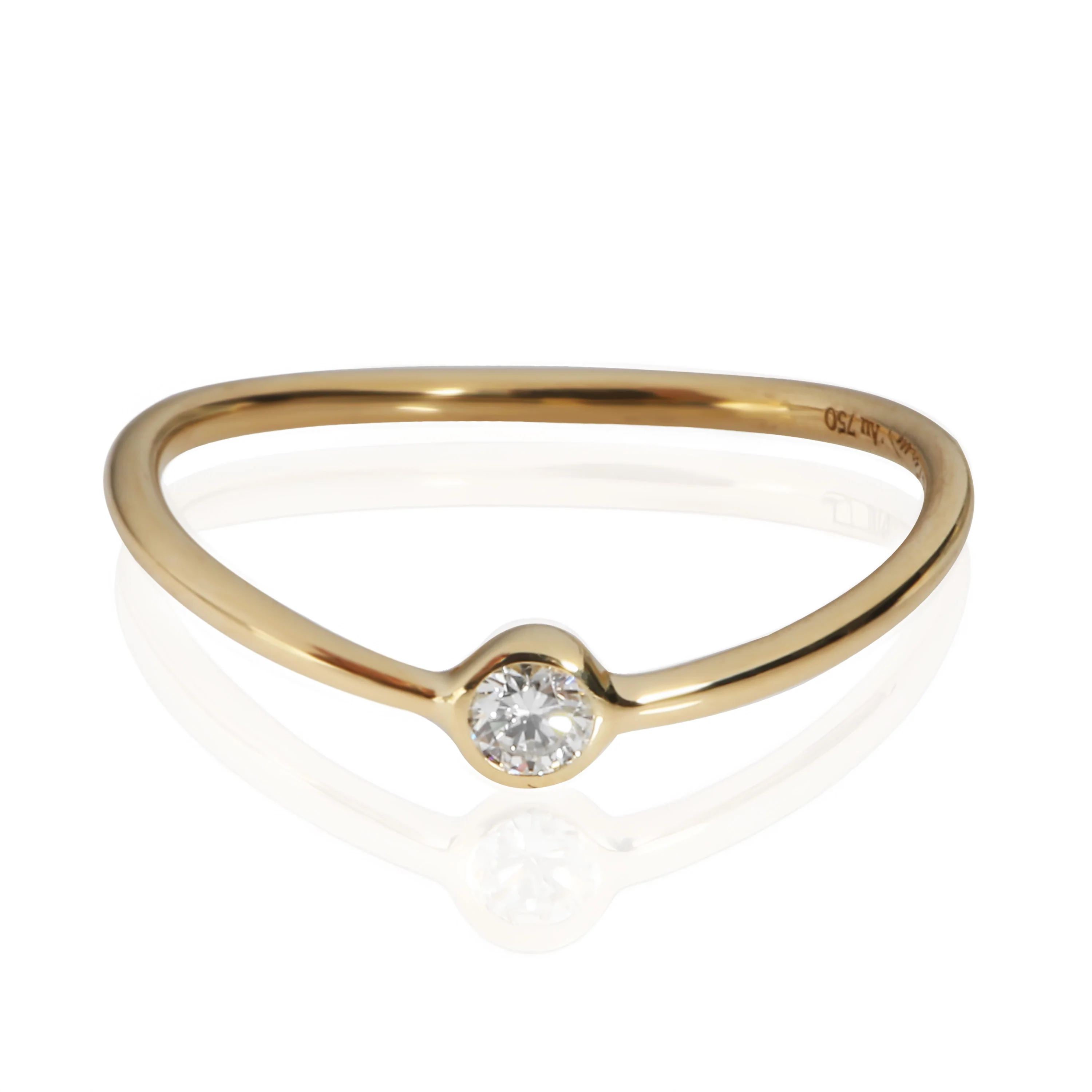 Elsa Peretti Wave Ring in 18k Yellow Gold 0.06 CTW