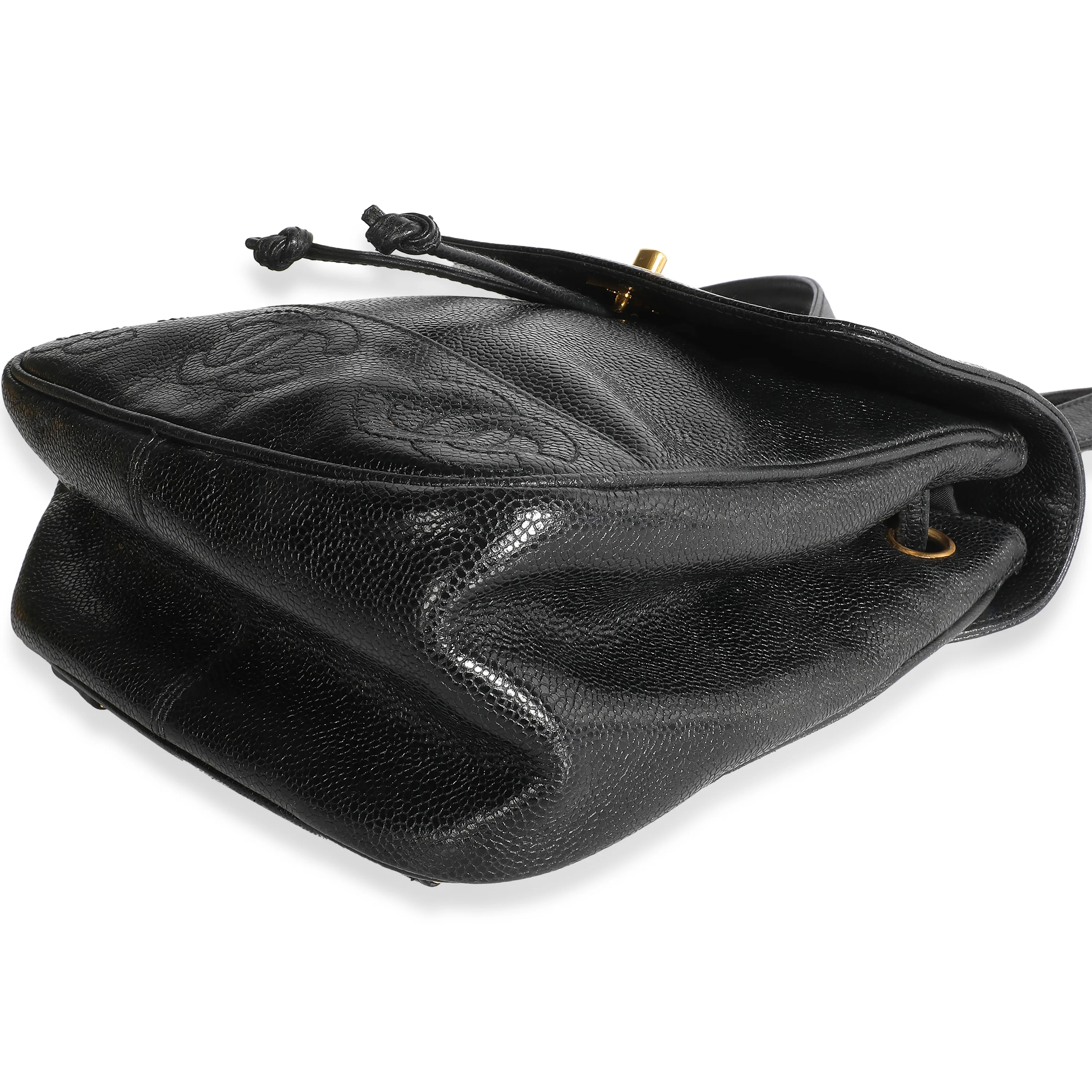 Vintage Black Caviar Triple CC Drawstring Backpack - Image 6