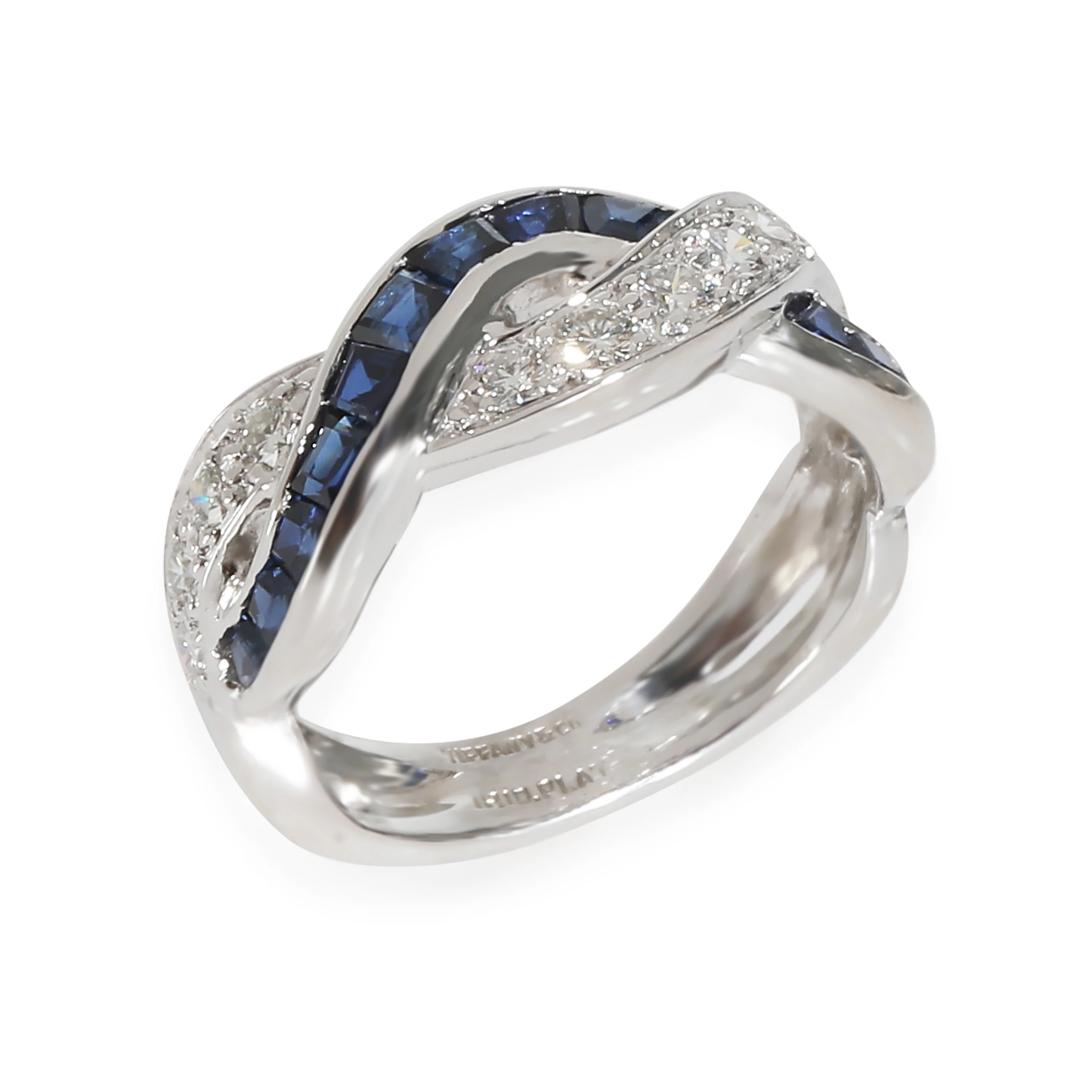 Vintage Sapphire Band in  Platinum 0.4 CTW - Image 3