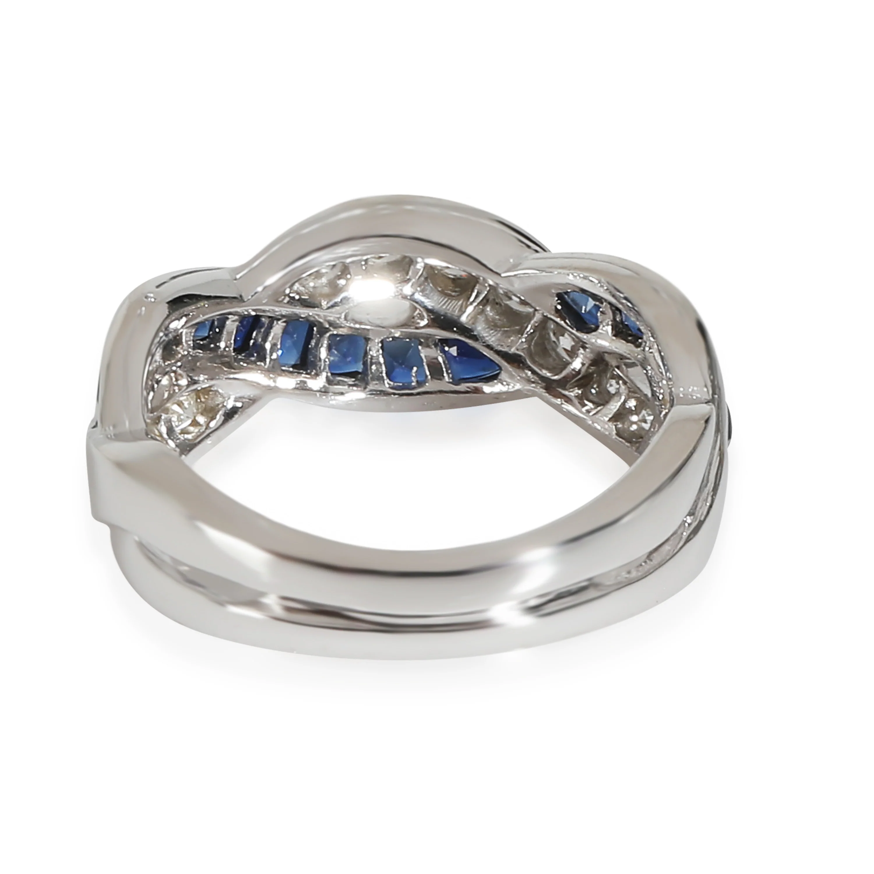 Vintage Sapphire Band in  Platinum 0.4 CTW - Image 4