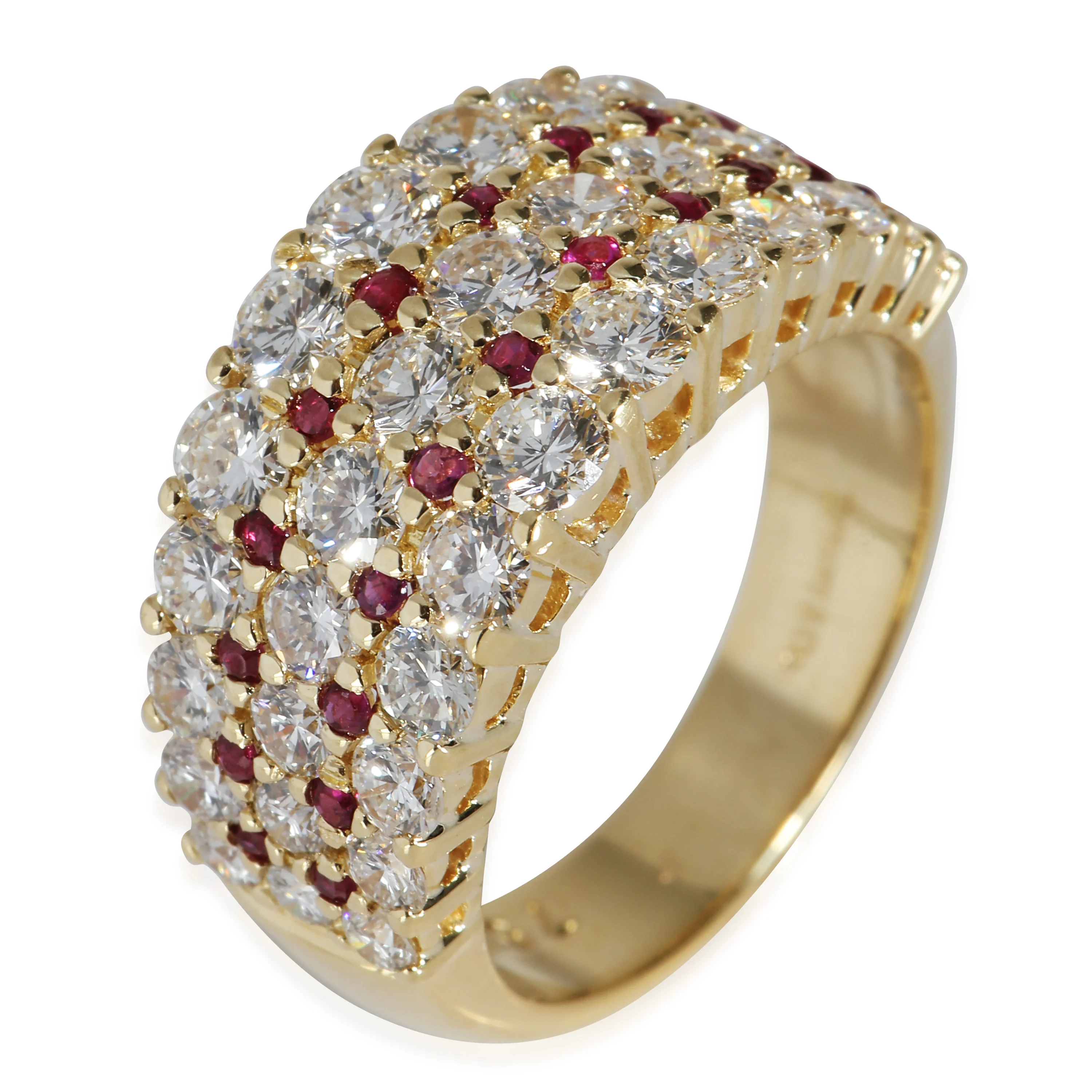 Vintage Diamond & Ruby Band in 18k Yellow Gold 2 CTW - Image 3