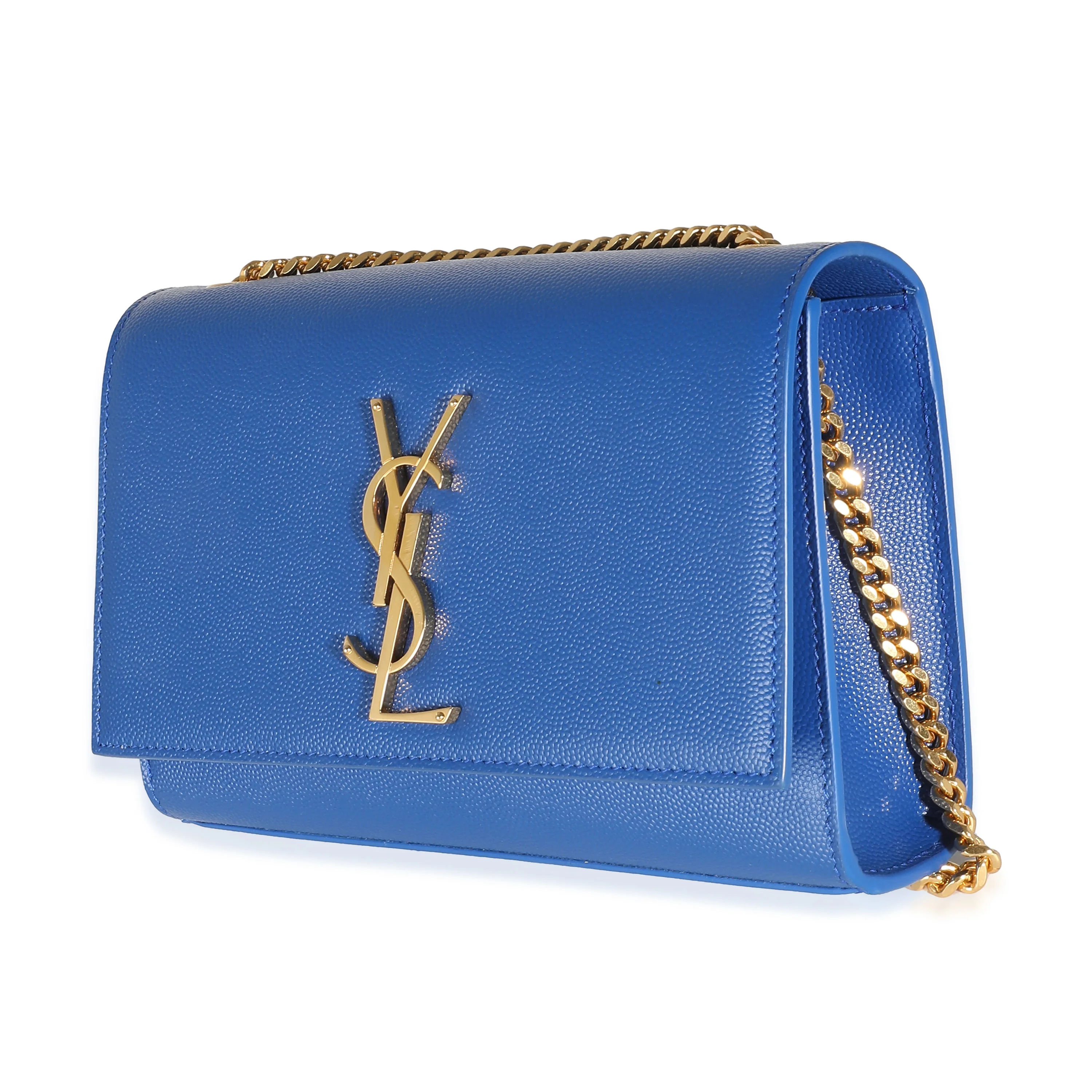 Royal Blue Grain De Poudre Small Classic Kate Chain Bag - Image 2