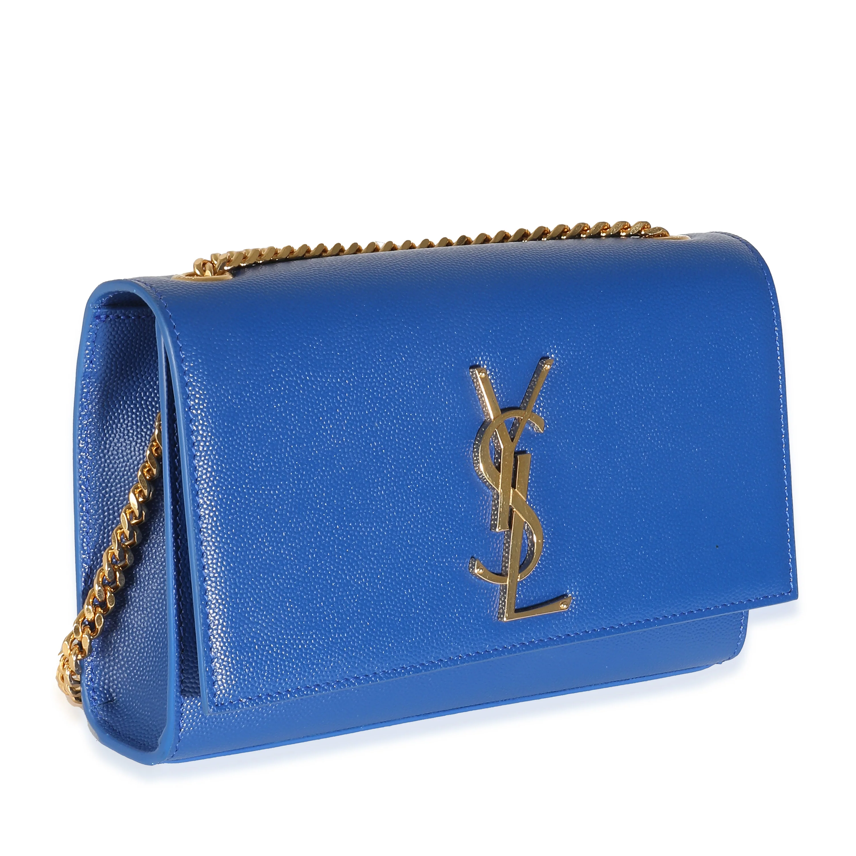 Royal Blue Grain De Poudre Small Classic Kate Chain Bag - Image 3