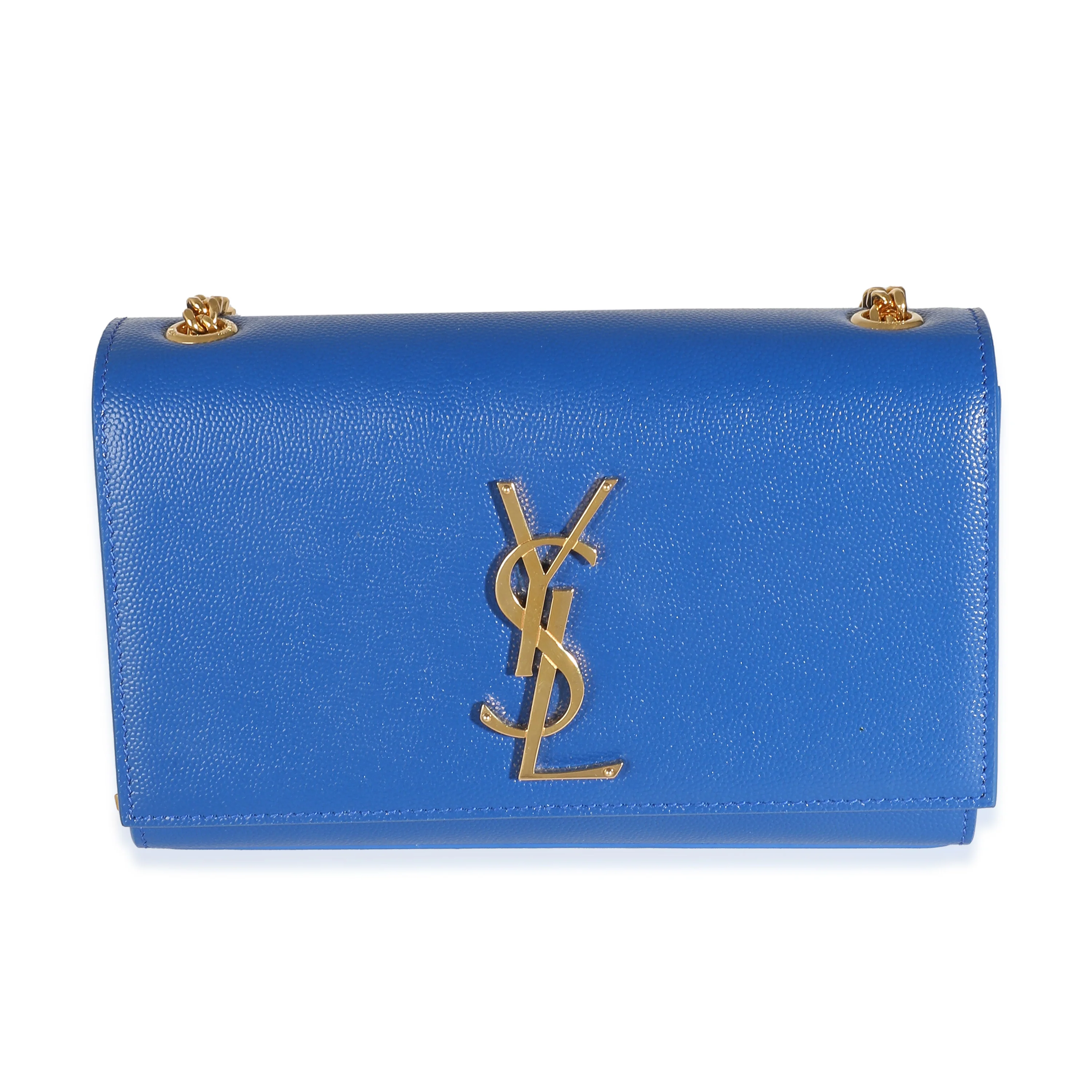 Royal Blue Grain De Poudre Small Classic Kate Chain Bag - Image 4