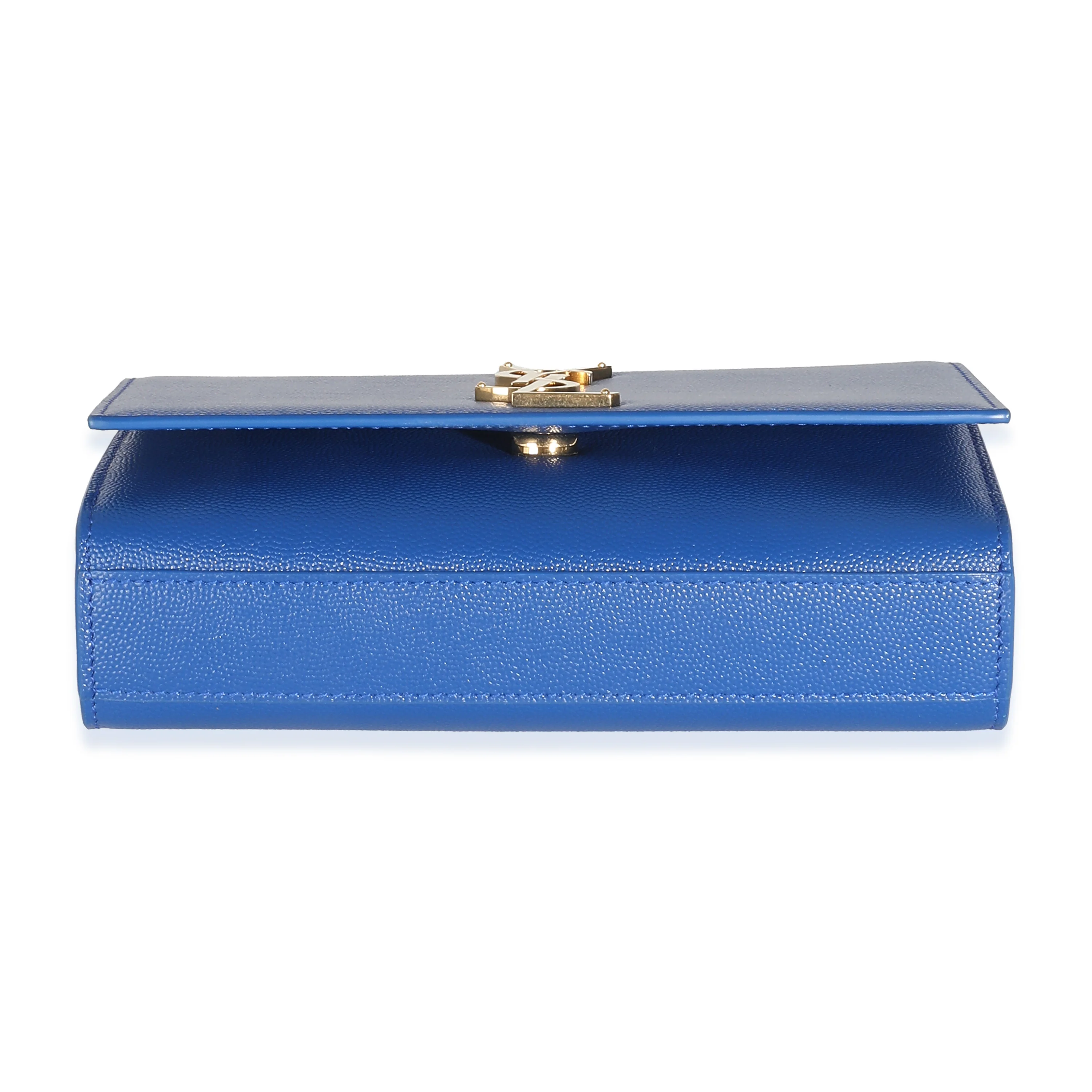 Royal Blue Grain De Poudre Small Classic Kate Chain Bag - Image 7