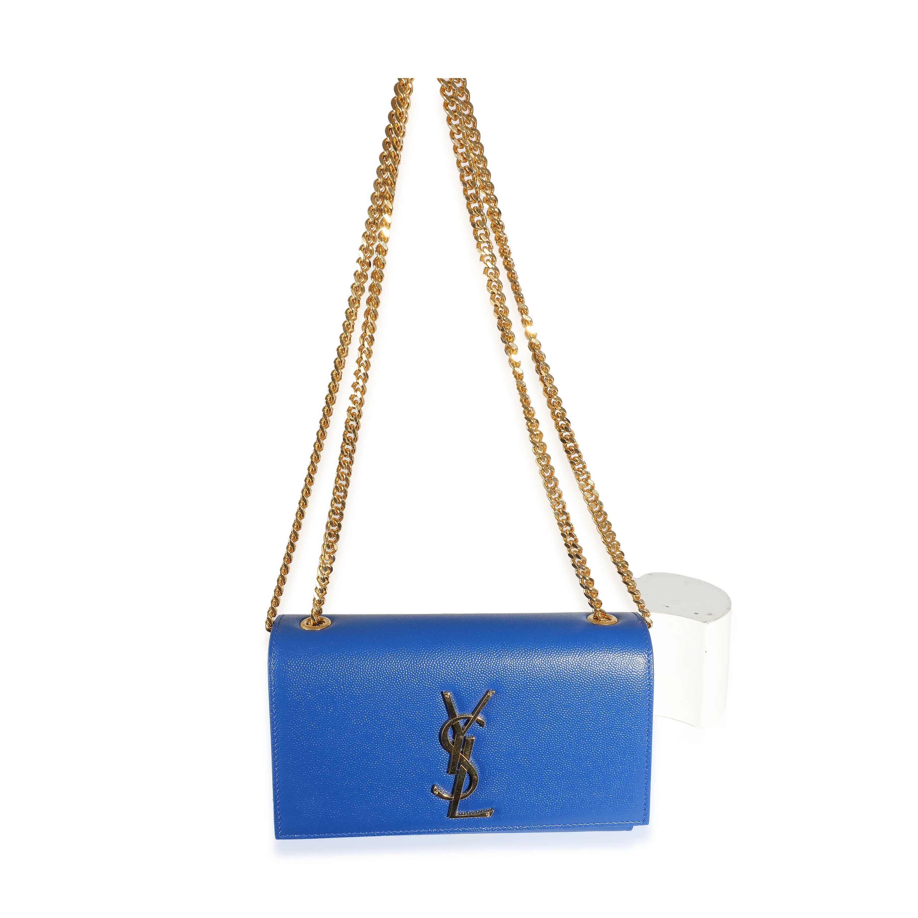 Royal Blue Grain De Poudre Small Classic Kate Chain Bag - Image 9
