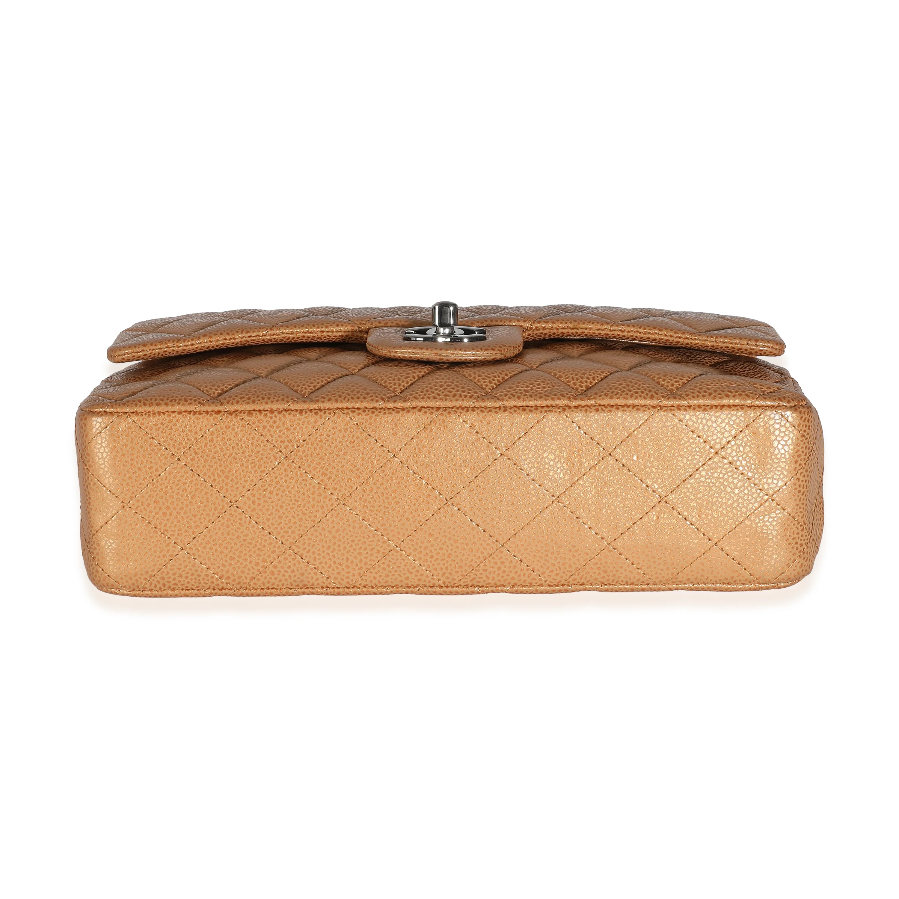 Bronze Gold Quilted Medium Classic Double Flap Bag - Image 4