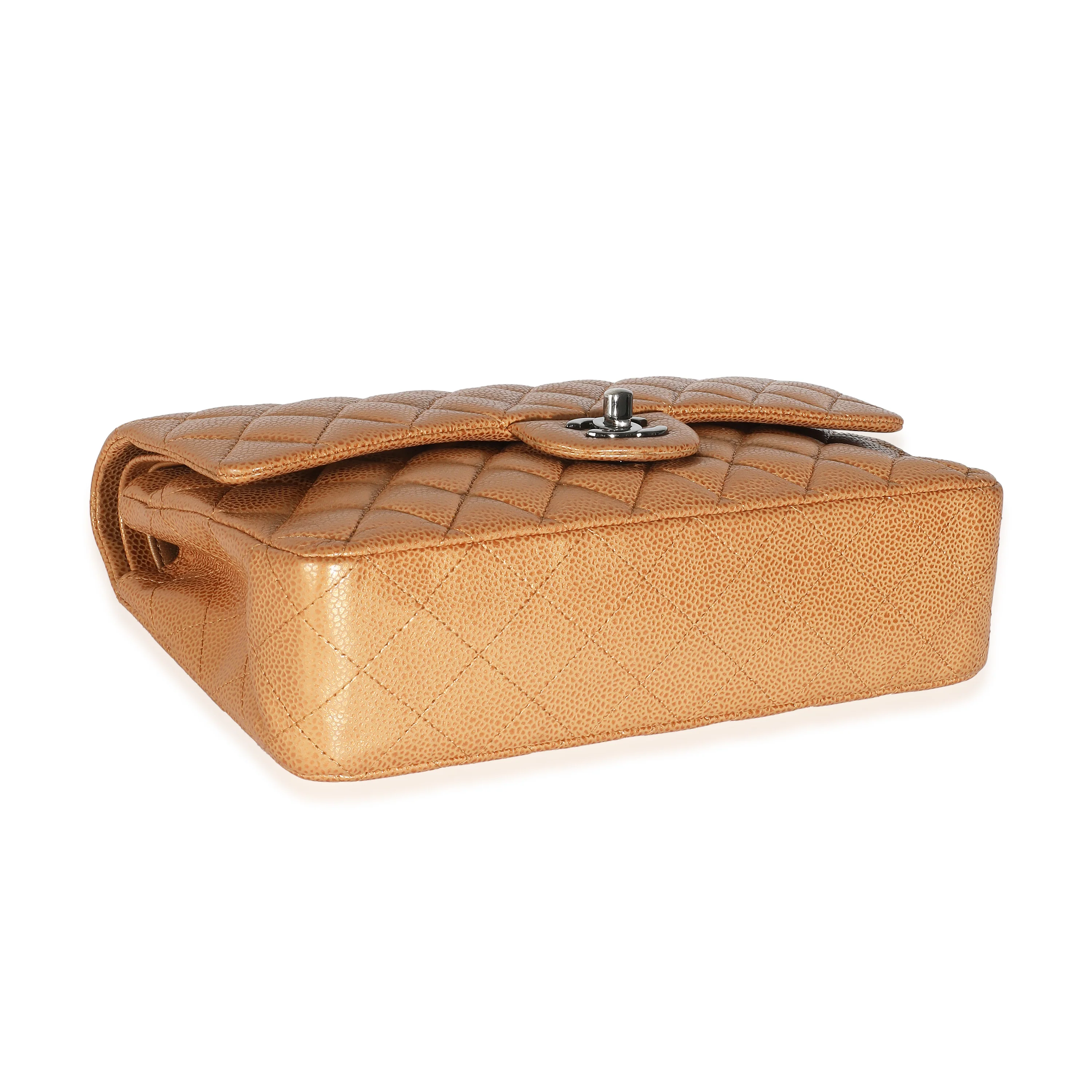 Bronze Gold Quilted Medium Classic Double Flap Bag - Image 5