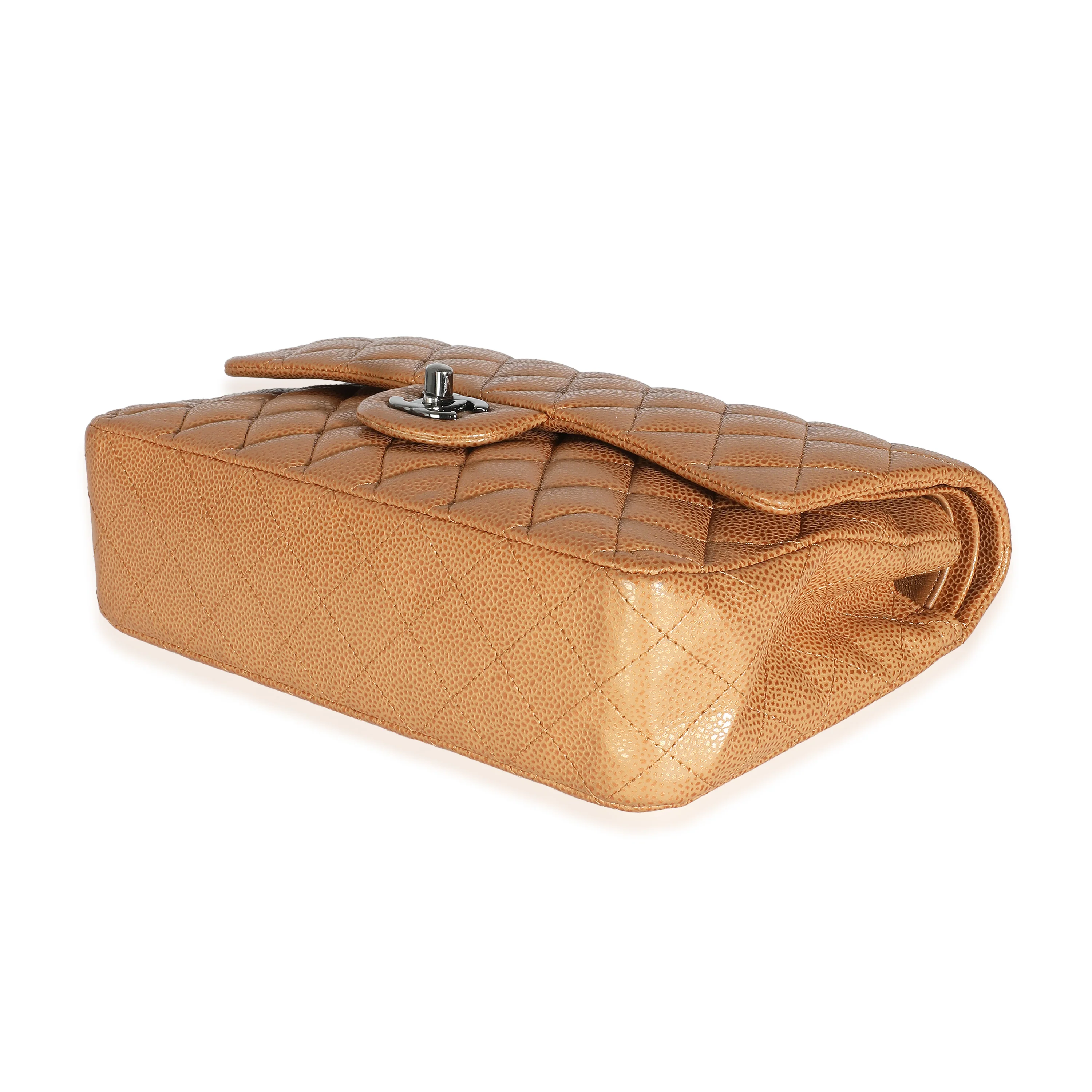 Bronze Gold Quilted Medium Classic Double Flap Bag - Image 6